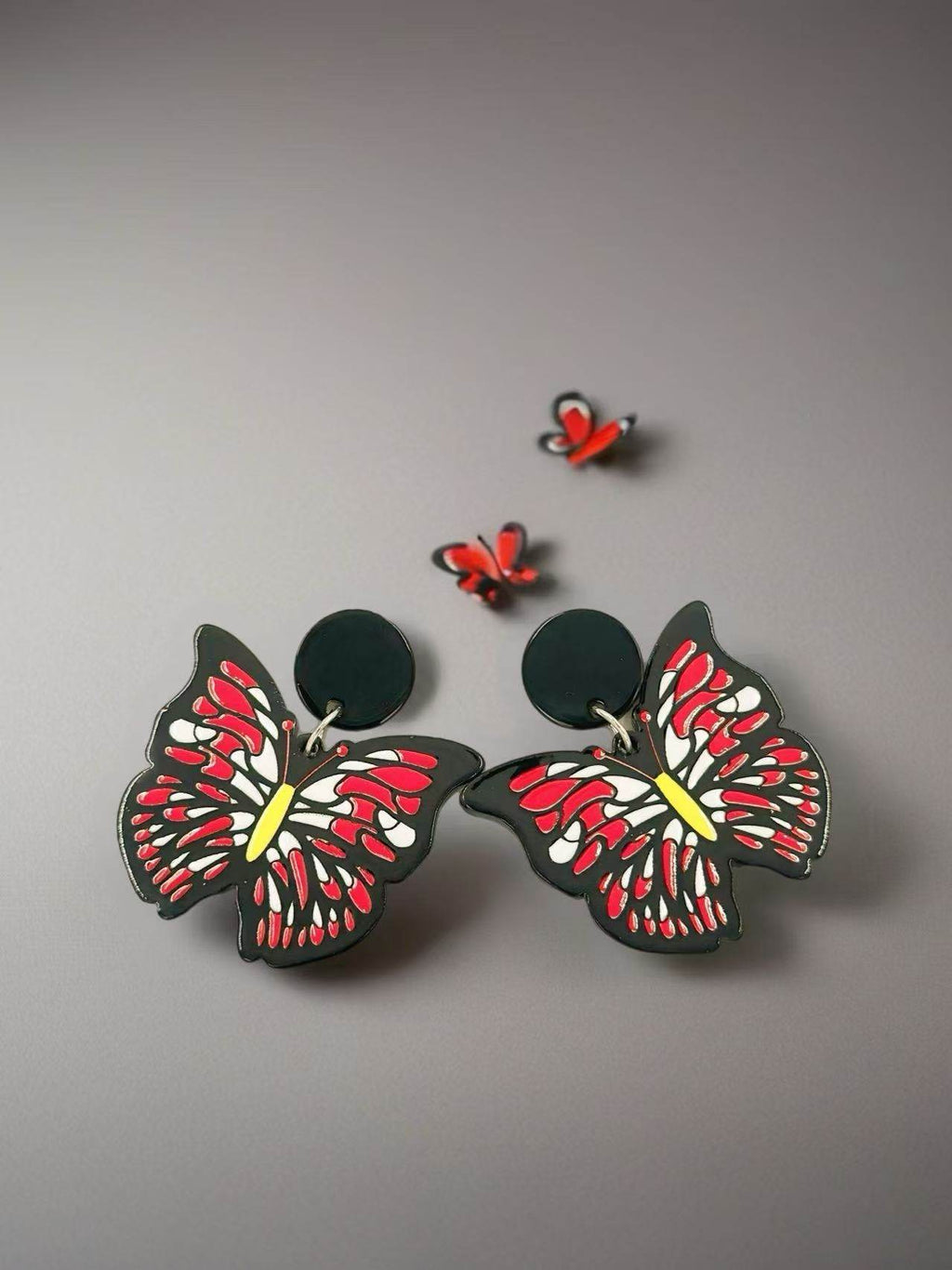 Crimson Monarch Butterfly Statement Earrings - MODA ACCESSORIES