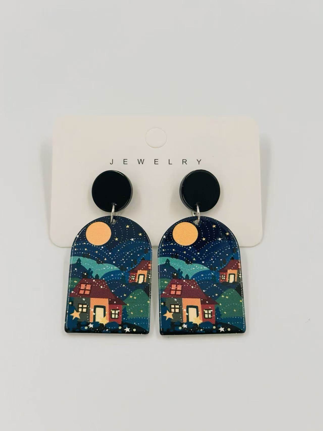 Starry Village Night Earrings - MODA ACCESSORIES