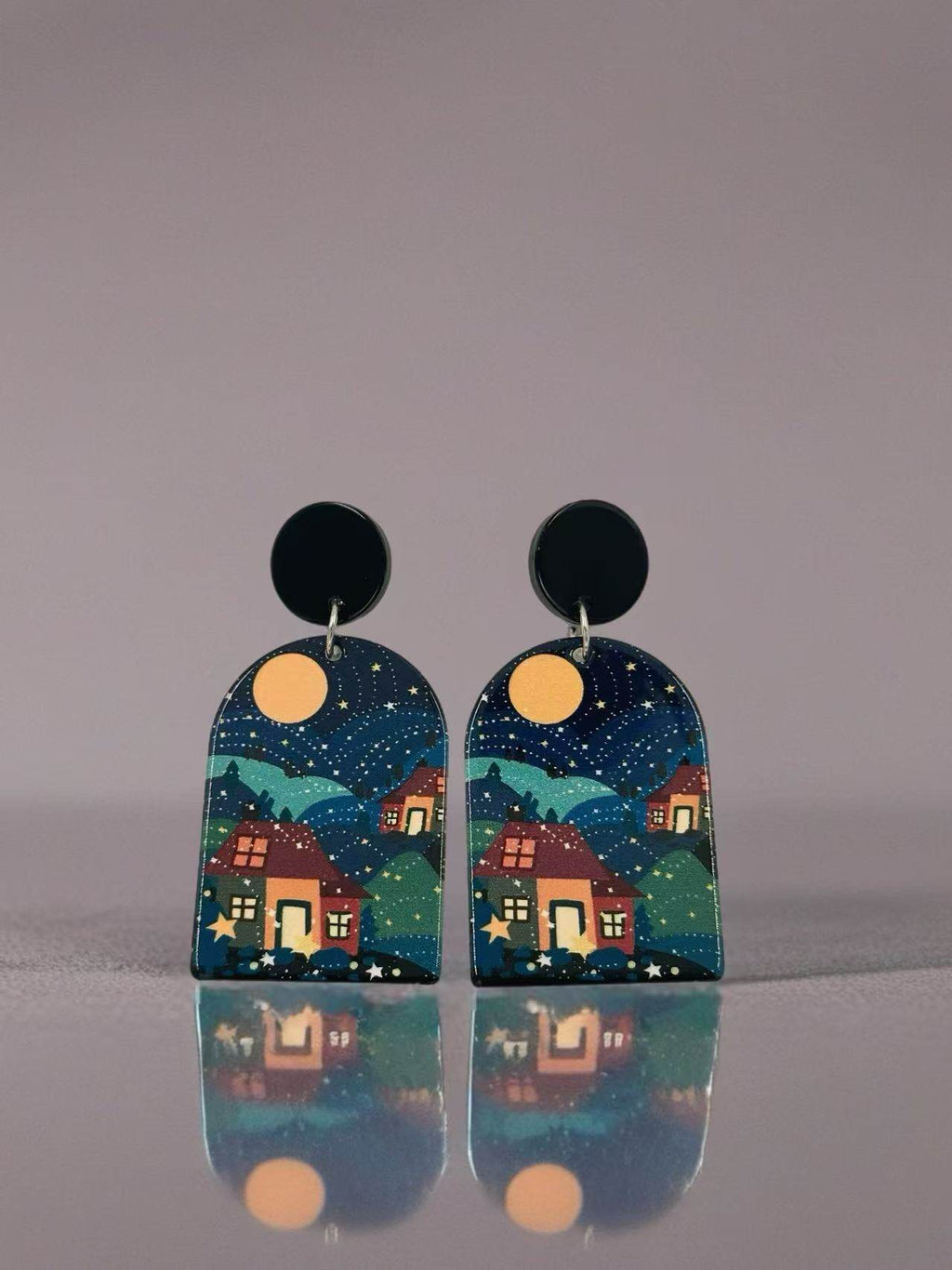 Starry Village Night Earrings - MODA ACCESSORIES