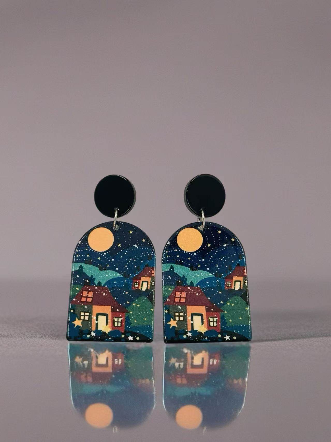 Starry Village Night Earrings - MODA ACCESSORIES