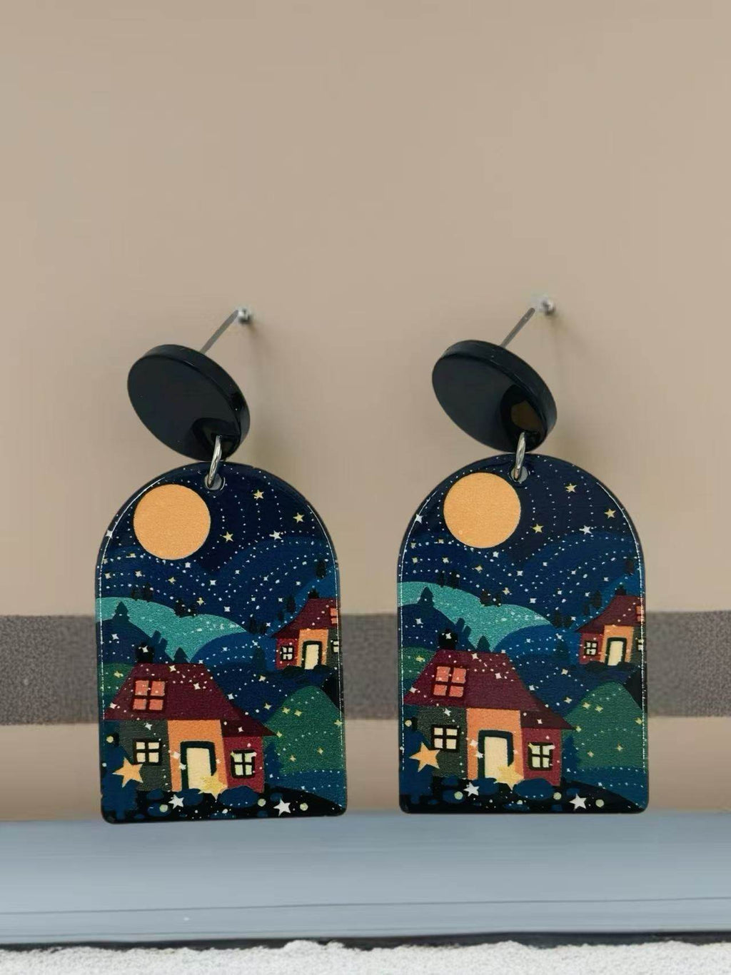 Starry Village Night Earrings - MODA ACCESSORIES
