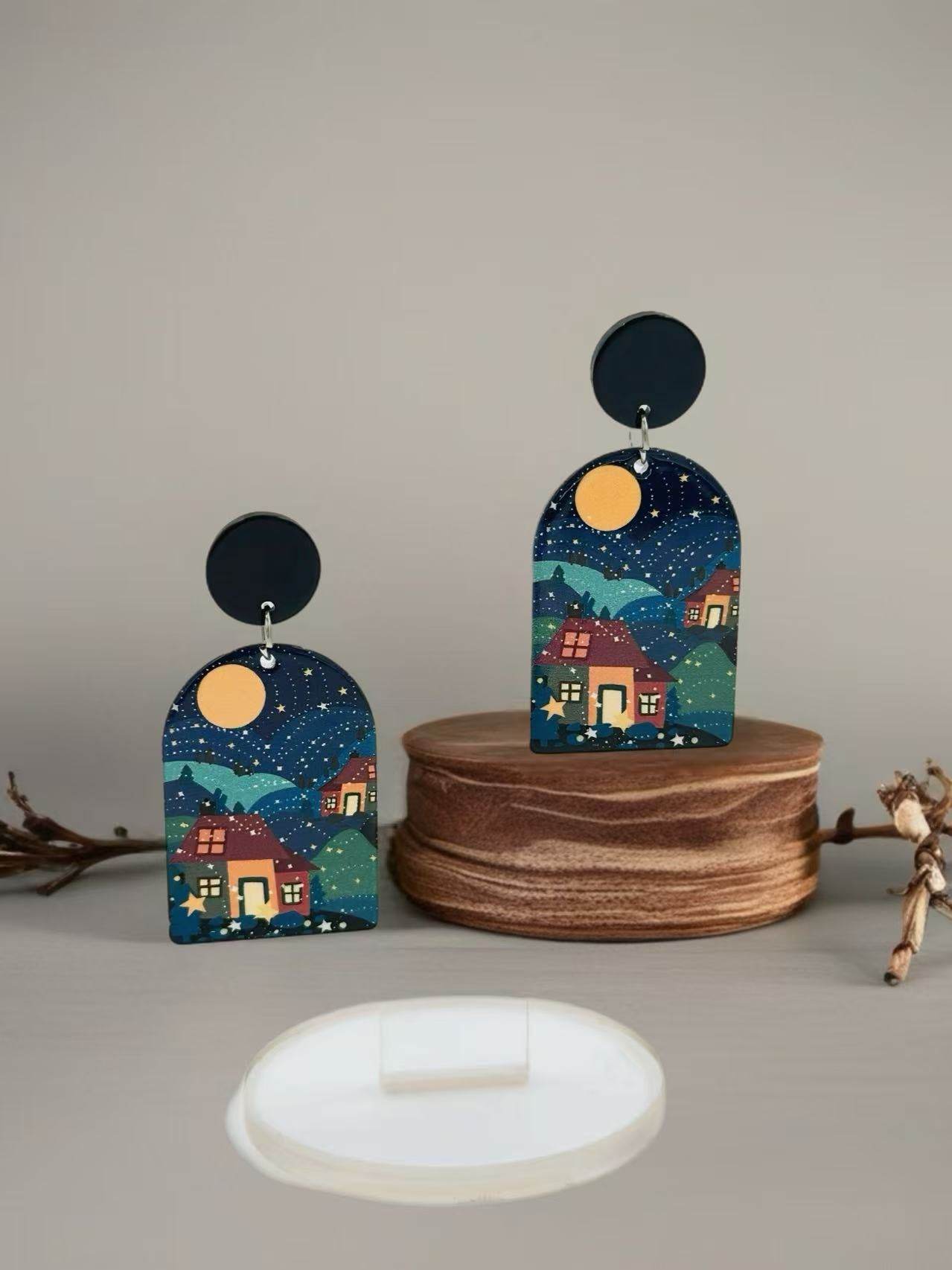 Starry Village Night Earrings - MODA ACCESSORIES