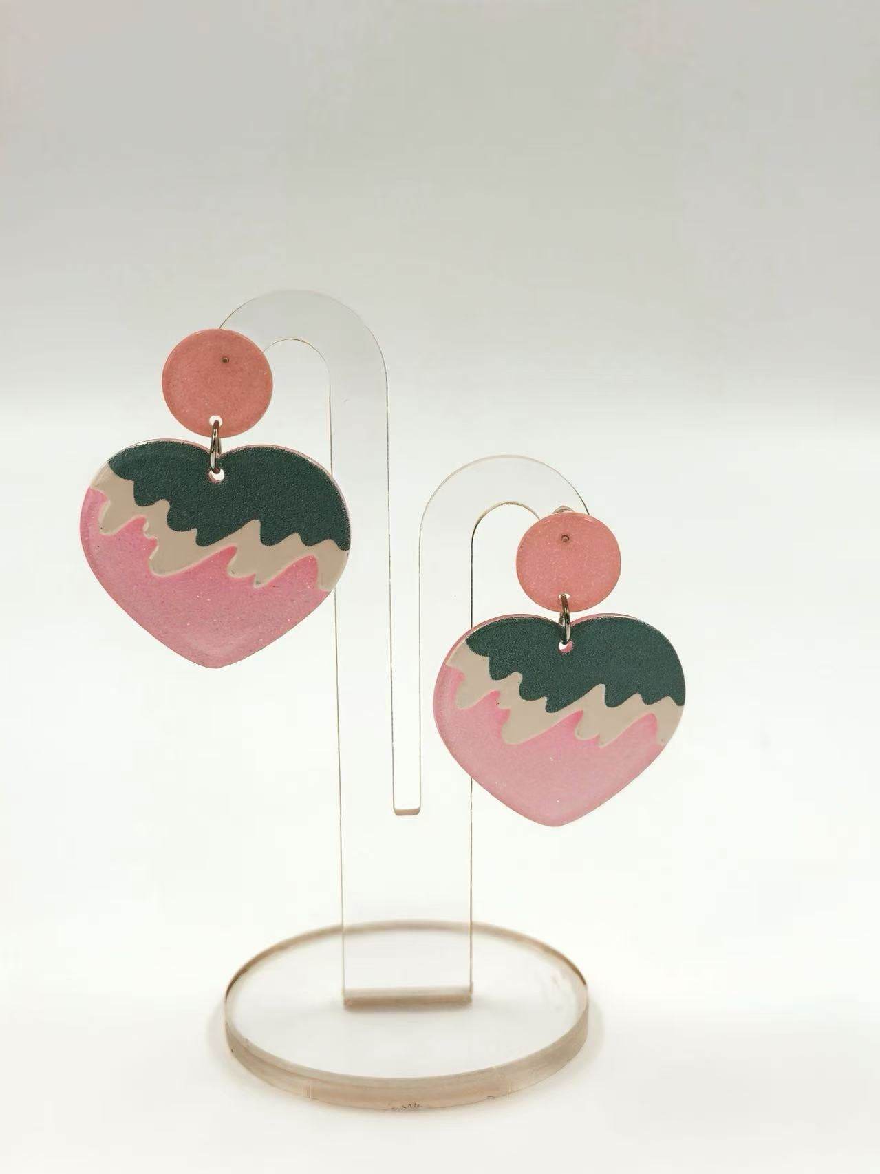 Sweet Frosting Heart Earrings - MODA ACCESSORIES