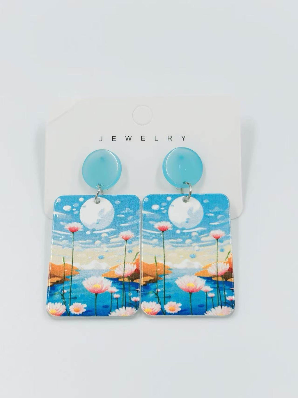 Moonlit Lotus Lake Earrings - MODA ACCESSORIES