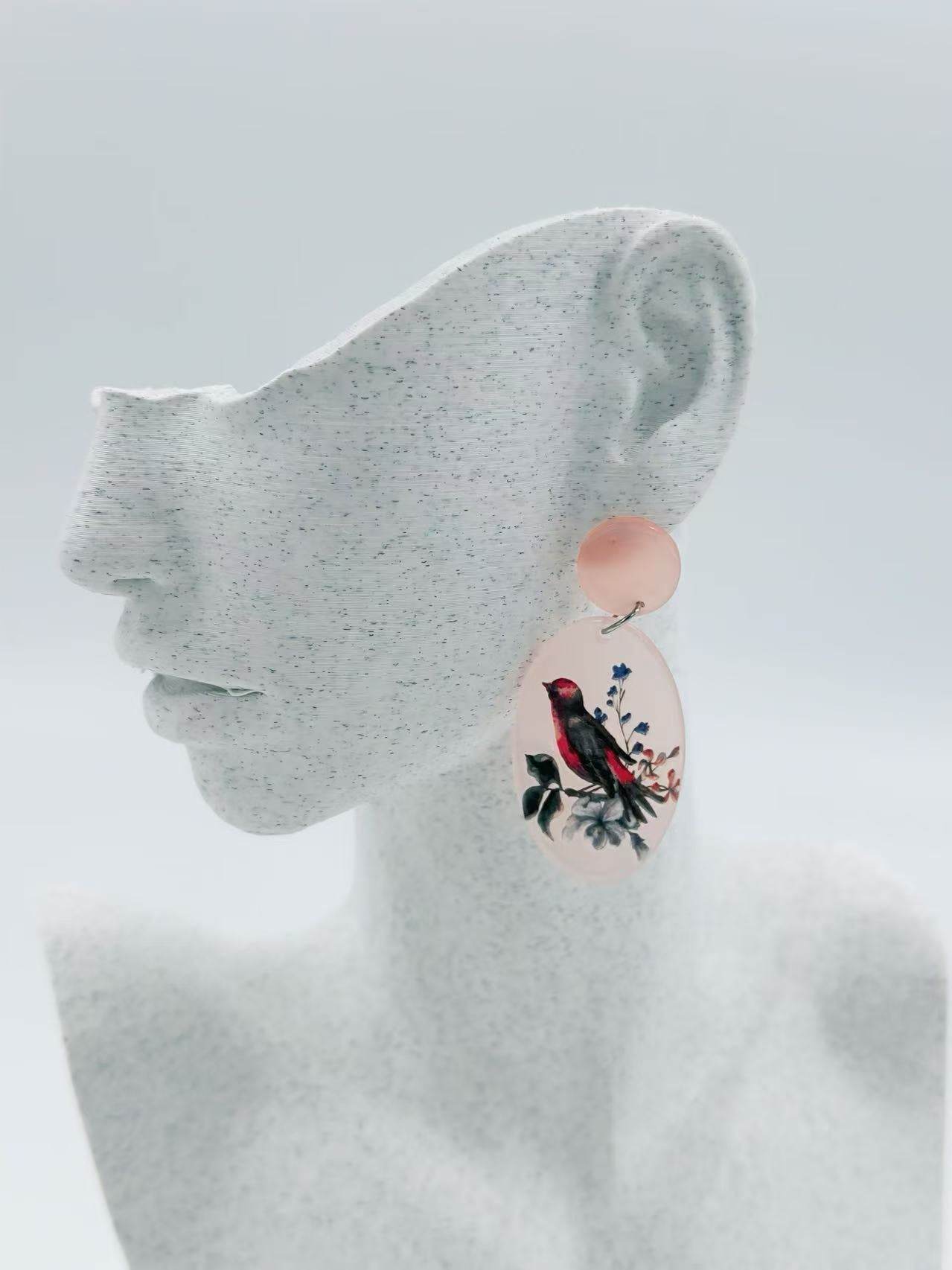 Blush Songbird Oval Earrings - MODA ACCESSORIES