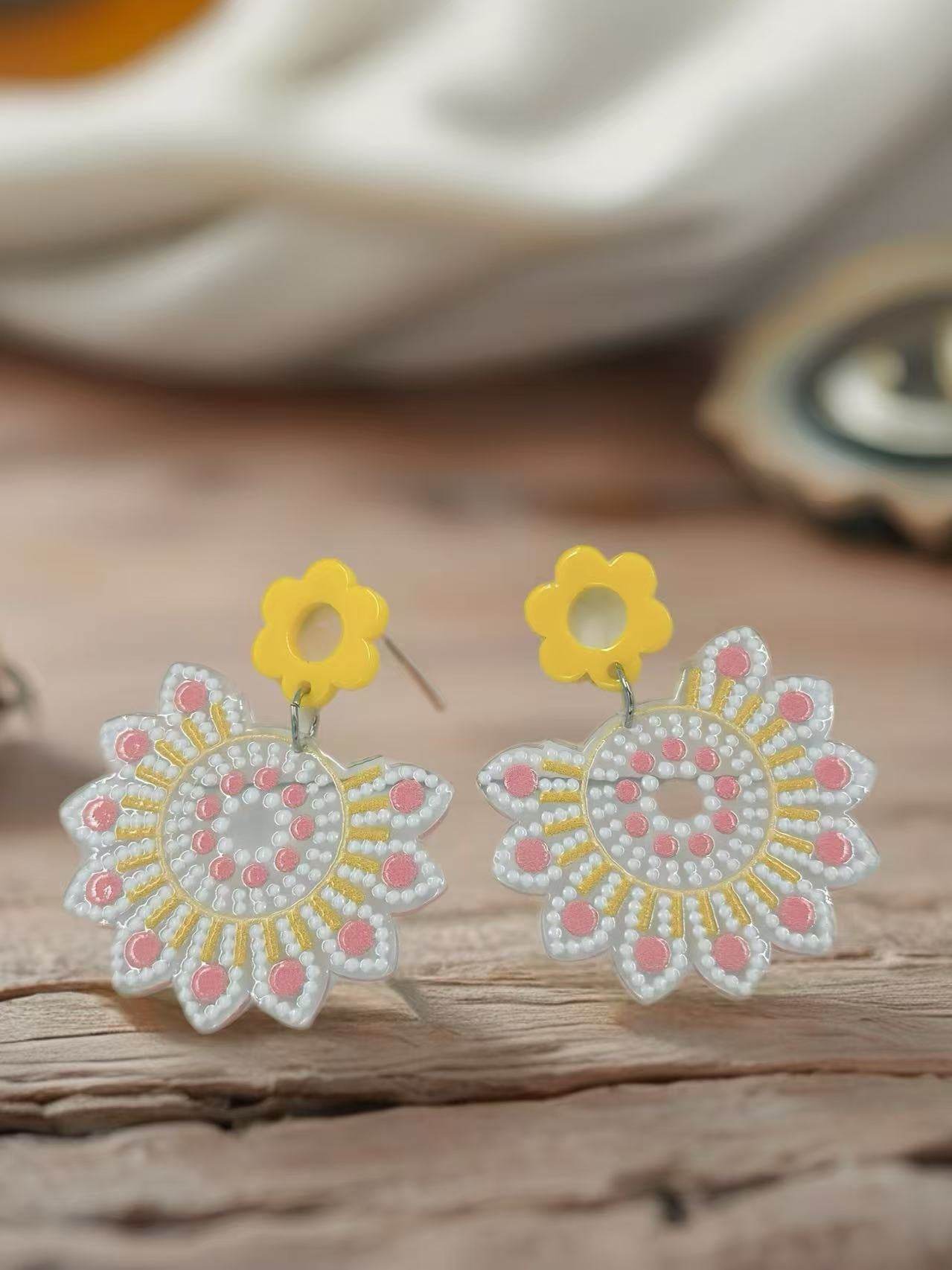 Sunny Bloom Mandala Earrings - MODA ACCESSORIES