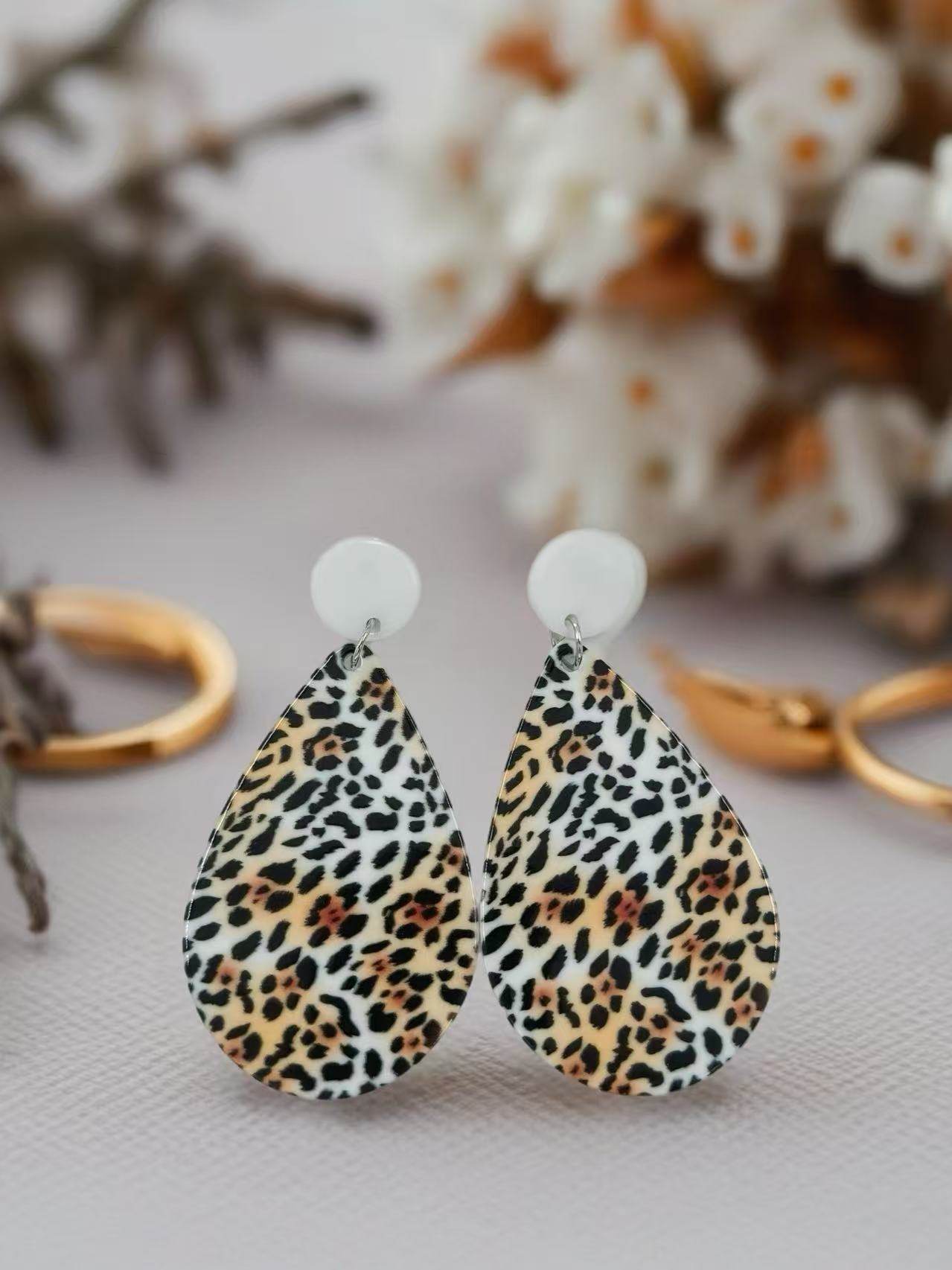 Wild Spirit Leopard Print Stud Earrings - MODA ACCESSORIES