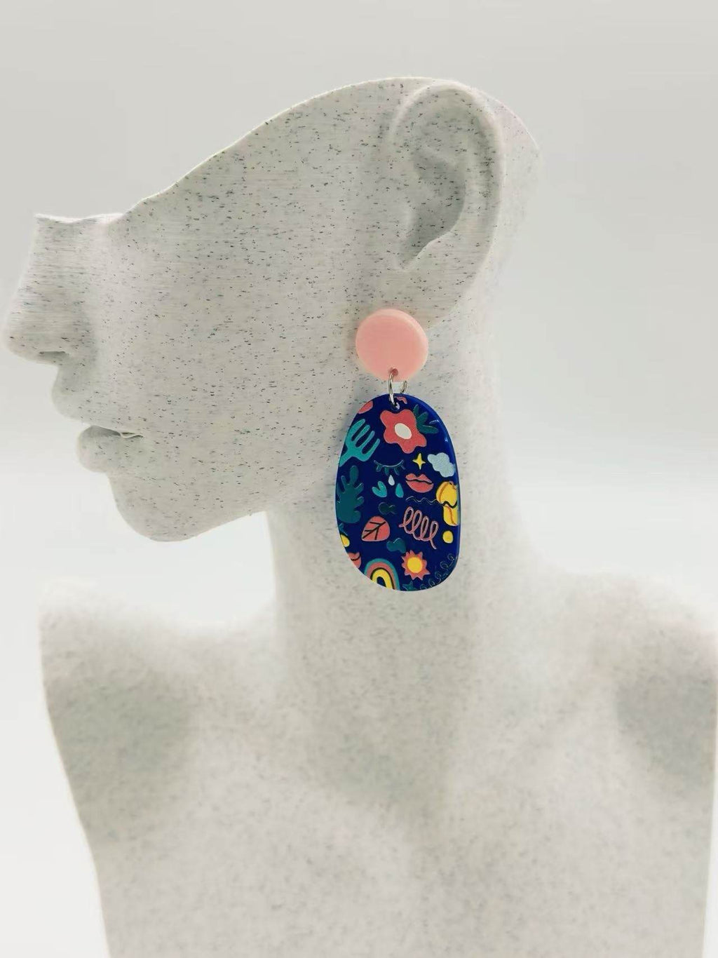 Whimsical Garden Oval Earrings - MODA ACCESSORIES