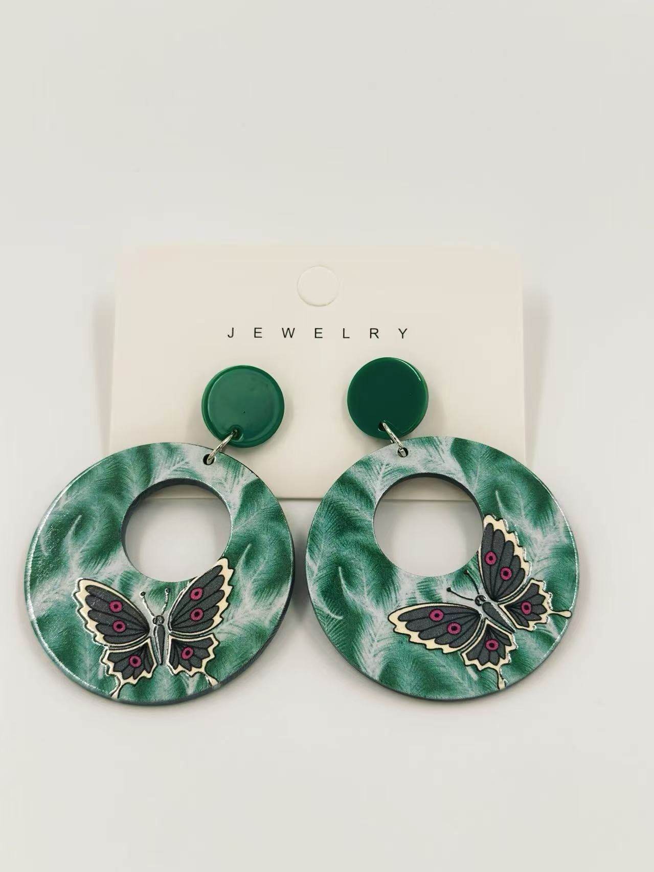Whirl Butterfly Hoop Earrings - MODA ACCESSORIES