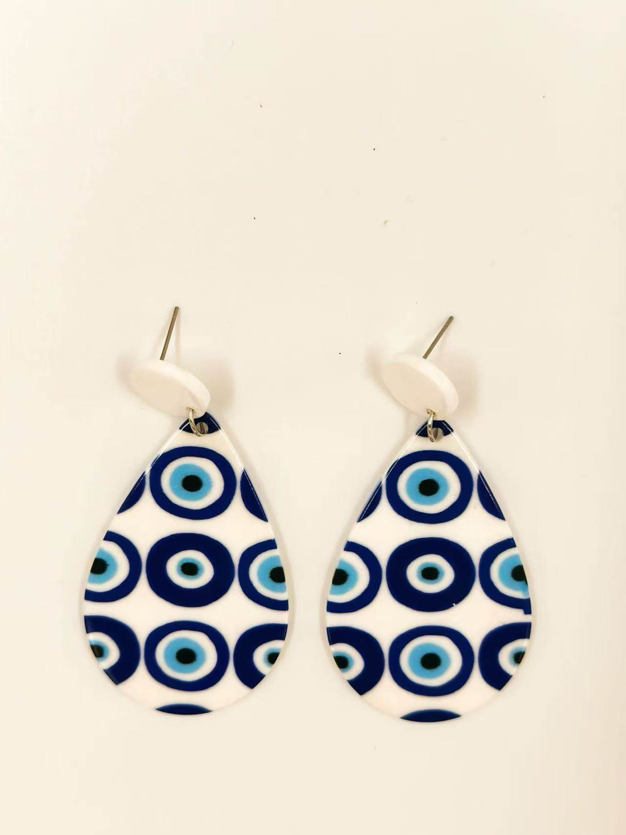 Blue Nazar Stud Statement Earrings - MODA ACCESSORIES