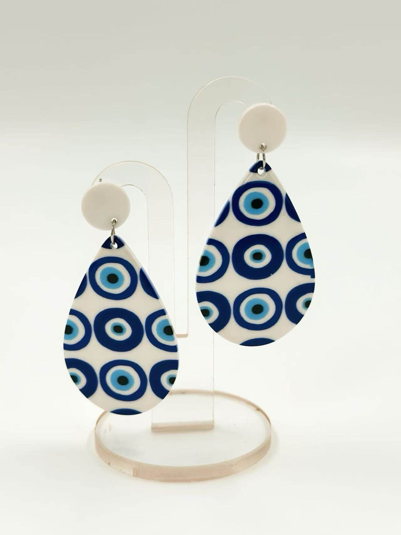 Blue Nazar Stud Statement Earrings - MODA ACCESSORIES