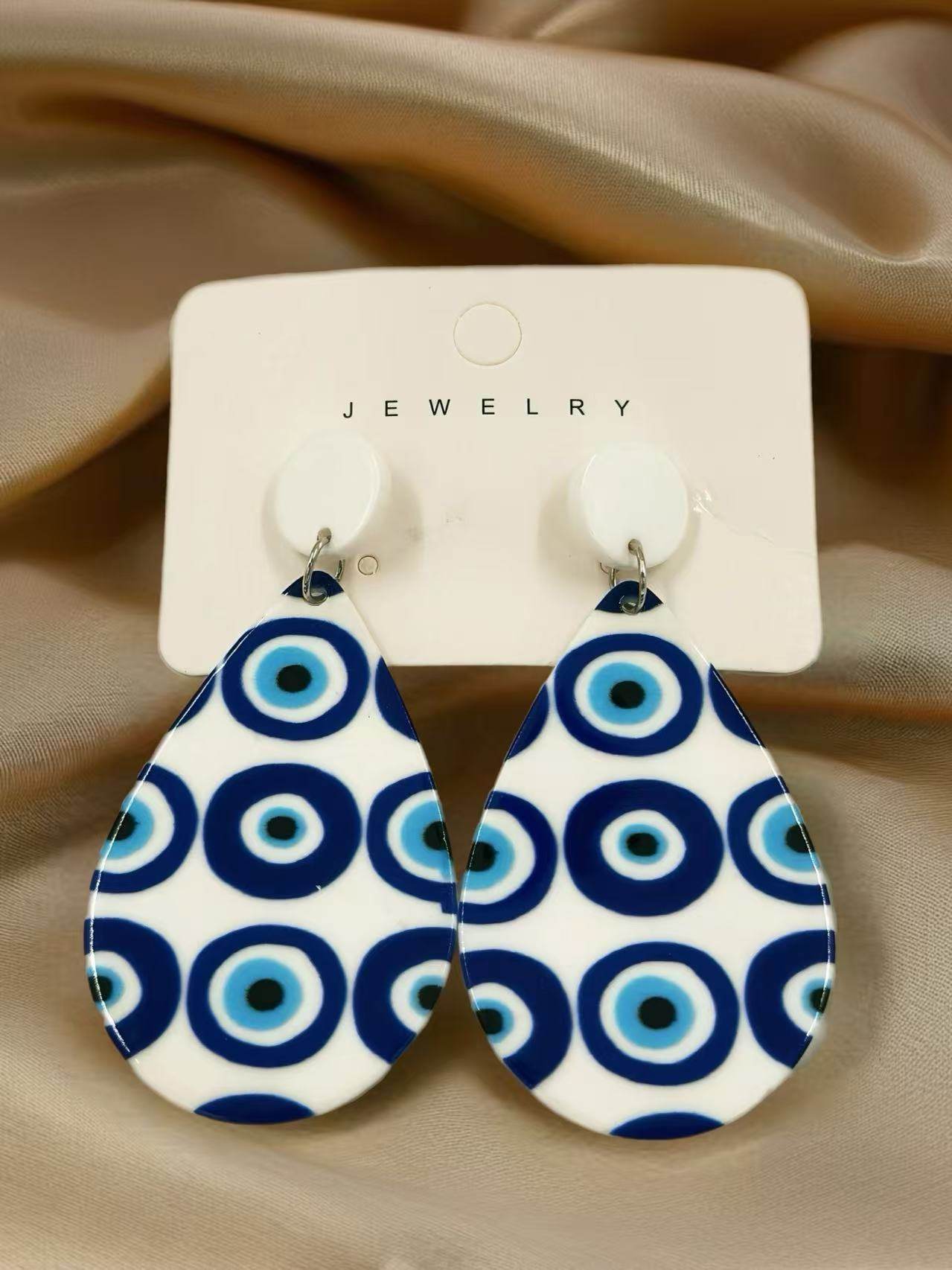 Blue Nazar Stud Statement Earrings - MODA ACCESSORIES