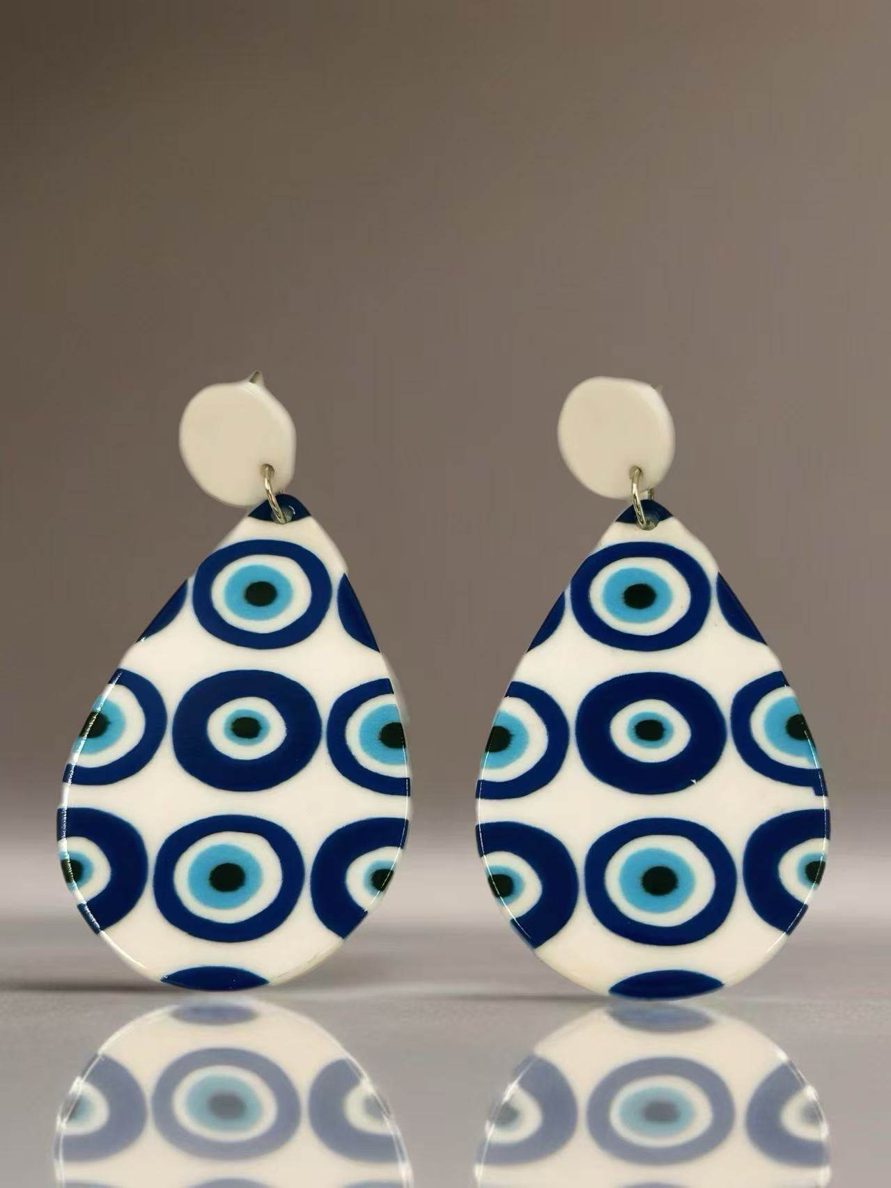 Blue Nazar Stud Statement Earrings - MODA ACCESSORIES