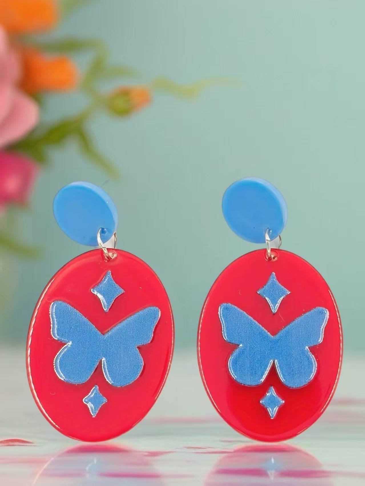 Blue Butterfly Charm Earrings - MODA ACCESSORIES