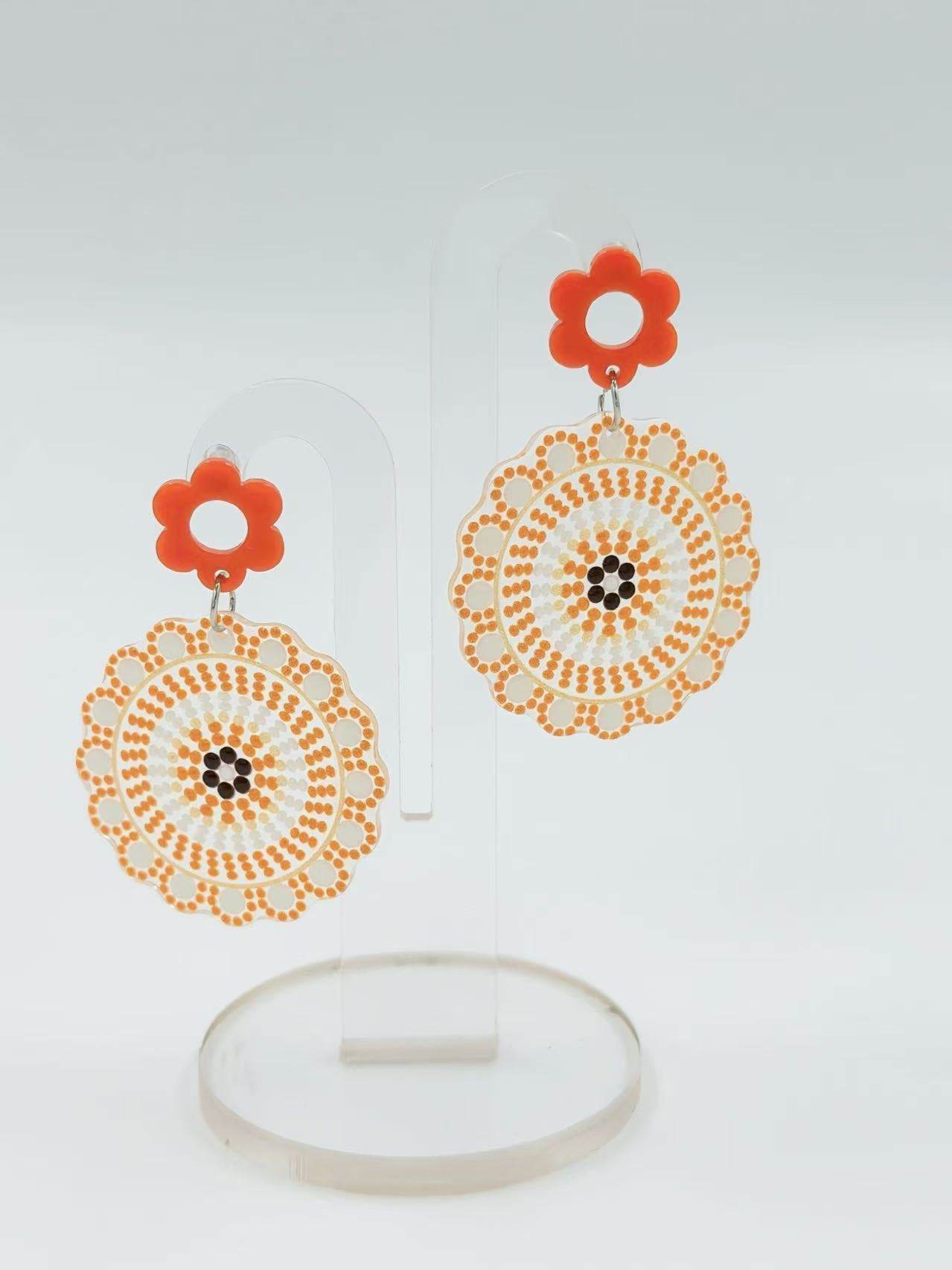 Retro Bloom Mandala Earrings - MODA ACCESSORIES