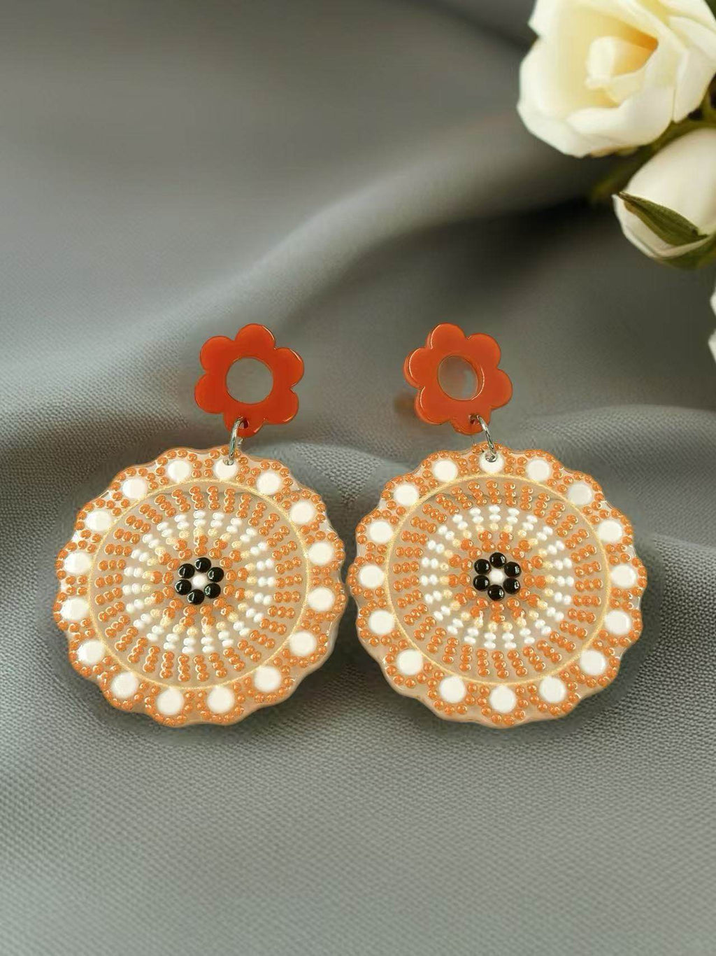 Retro Bloom Mandala Earrings - MODA ACCESSORIES