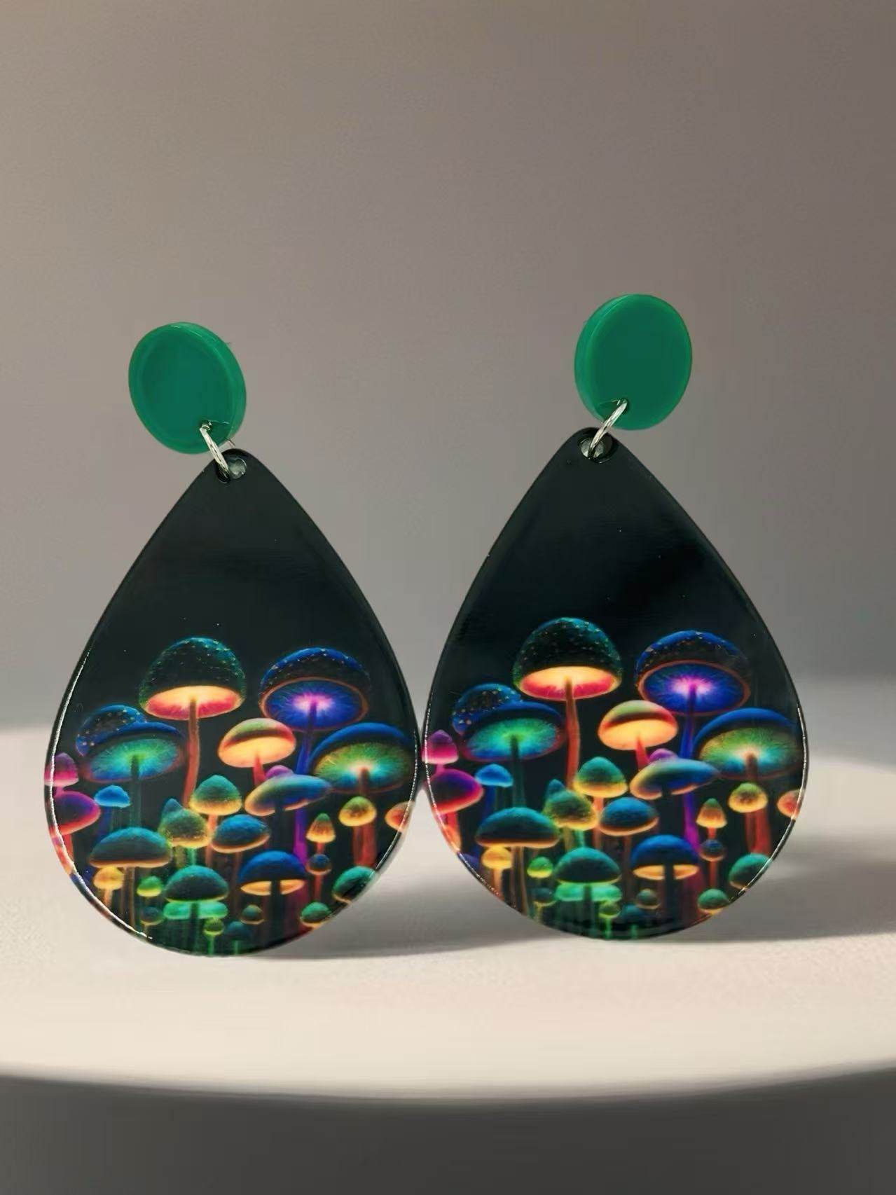 Glow Forest Mushroom Stud Earrings - MODA ACCESSORIES