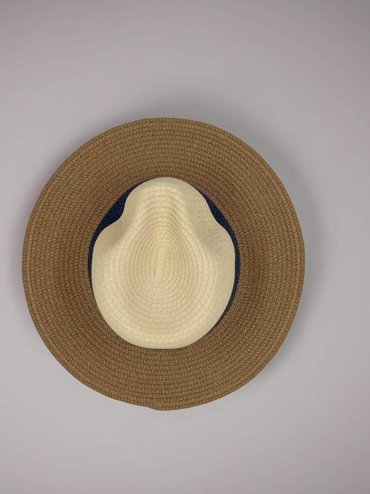 Classic Trilby-Style Two-Tone Straw Hat - MODA ACCESSORIES