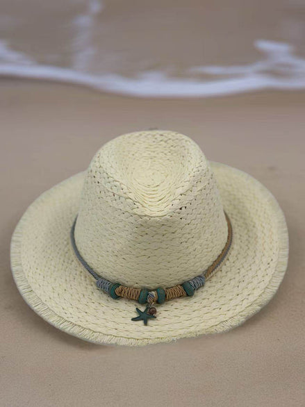 Beach Straw Hat with Nautical Charm - MODA ACCESSORIES
