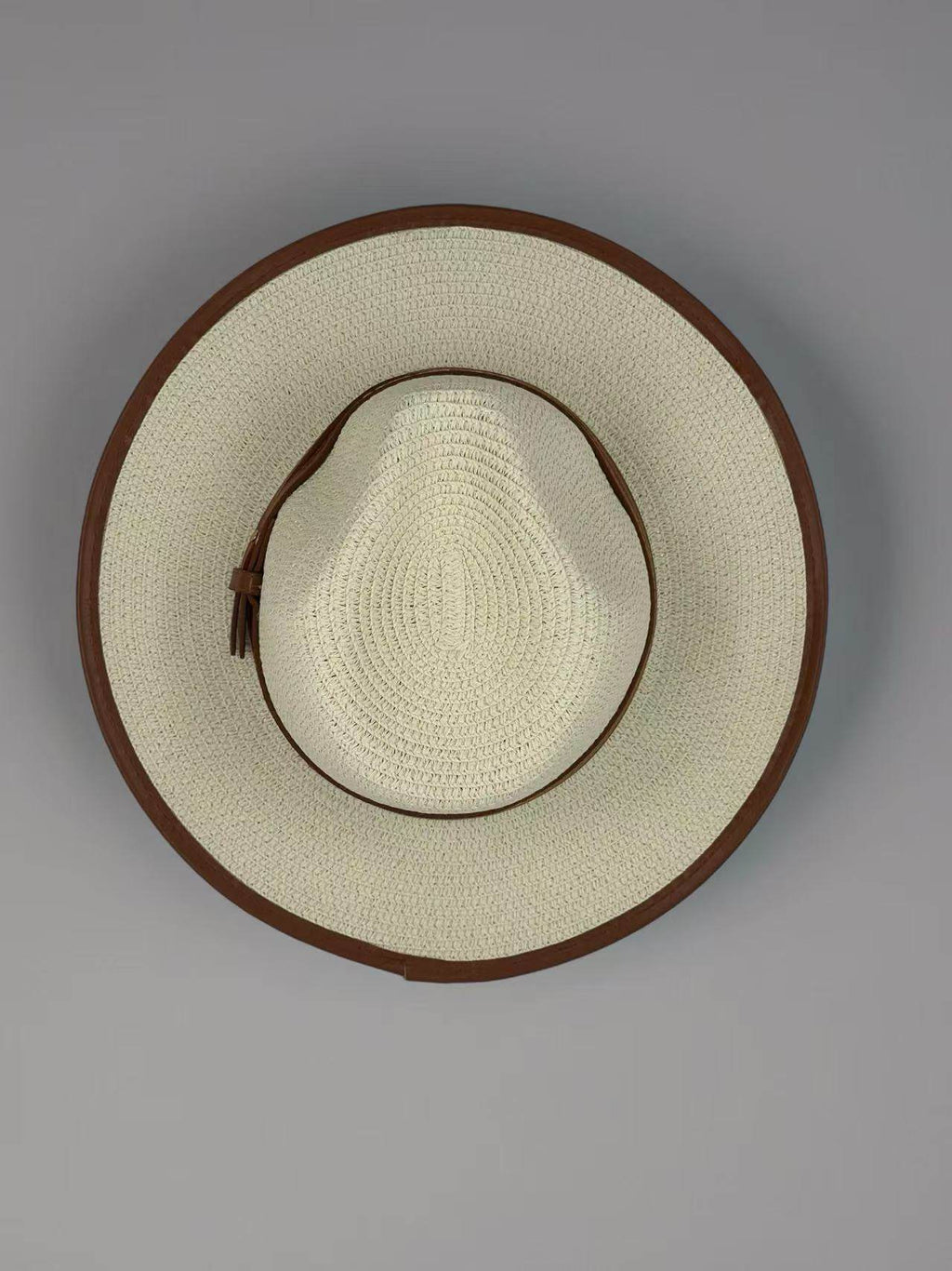 Minimalist Straw Fedora with Brown Trim Accents - MODA ACCESSORIES