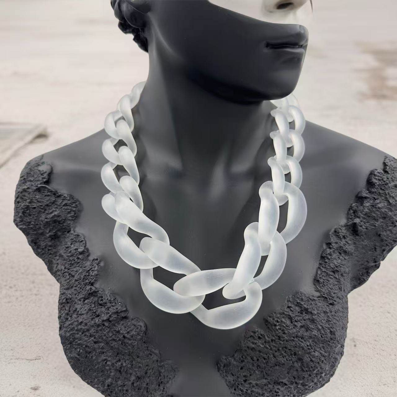 Bold Matte Chunky Chain Necklaces – Multicolor Collection - MODA ACCESSORIES