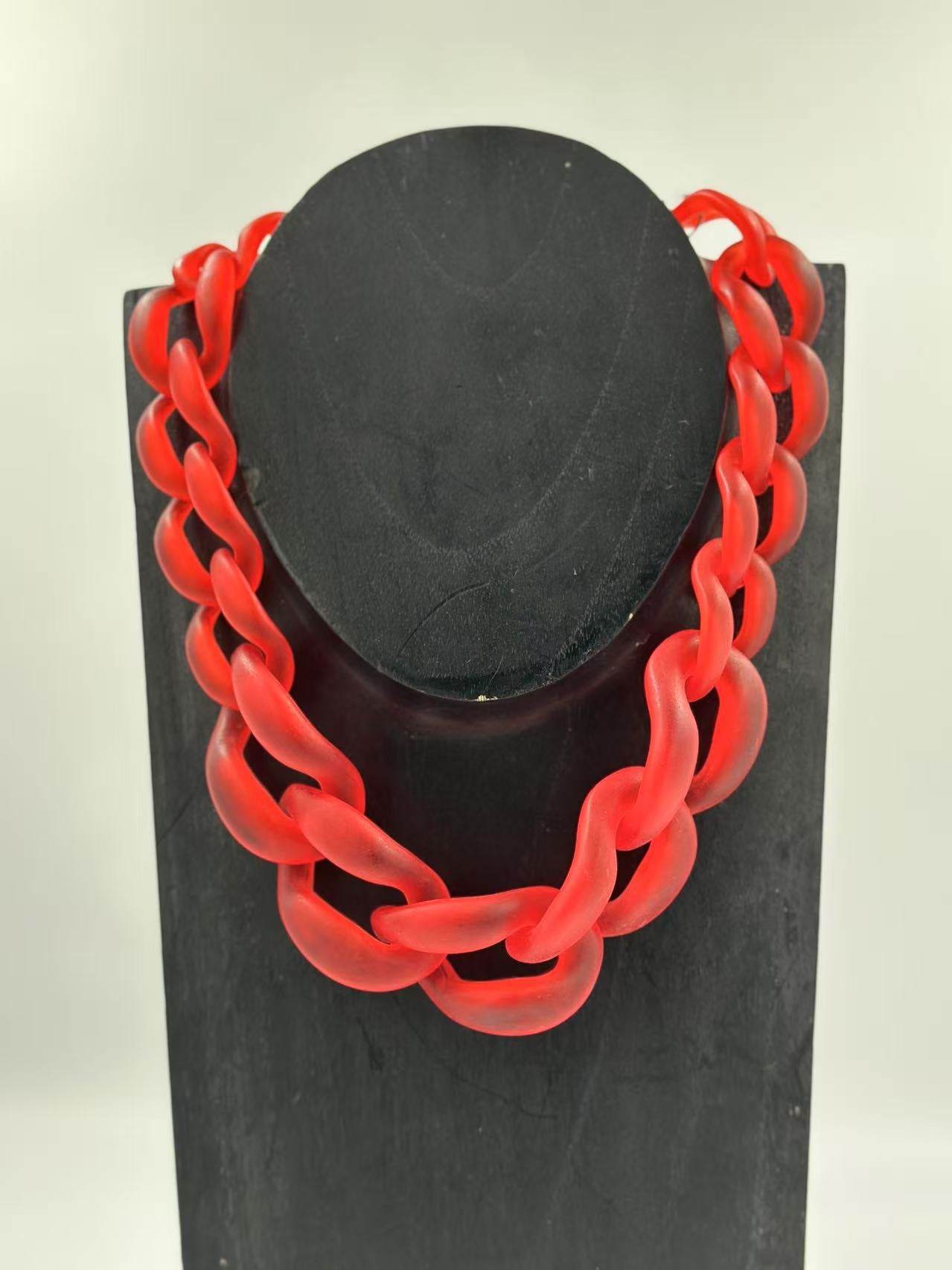 Bold Matte Chunky Chain Necklaces – Multicolor Collection - MODA ACCESSORIES