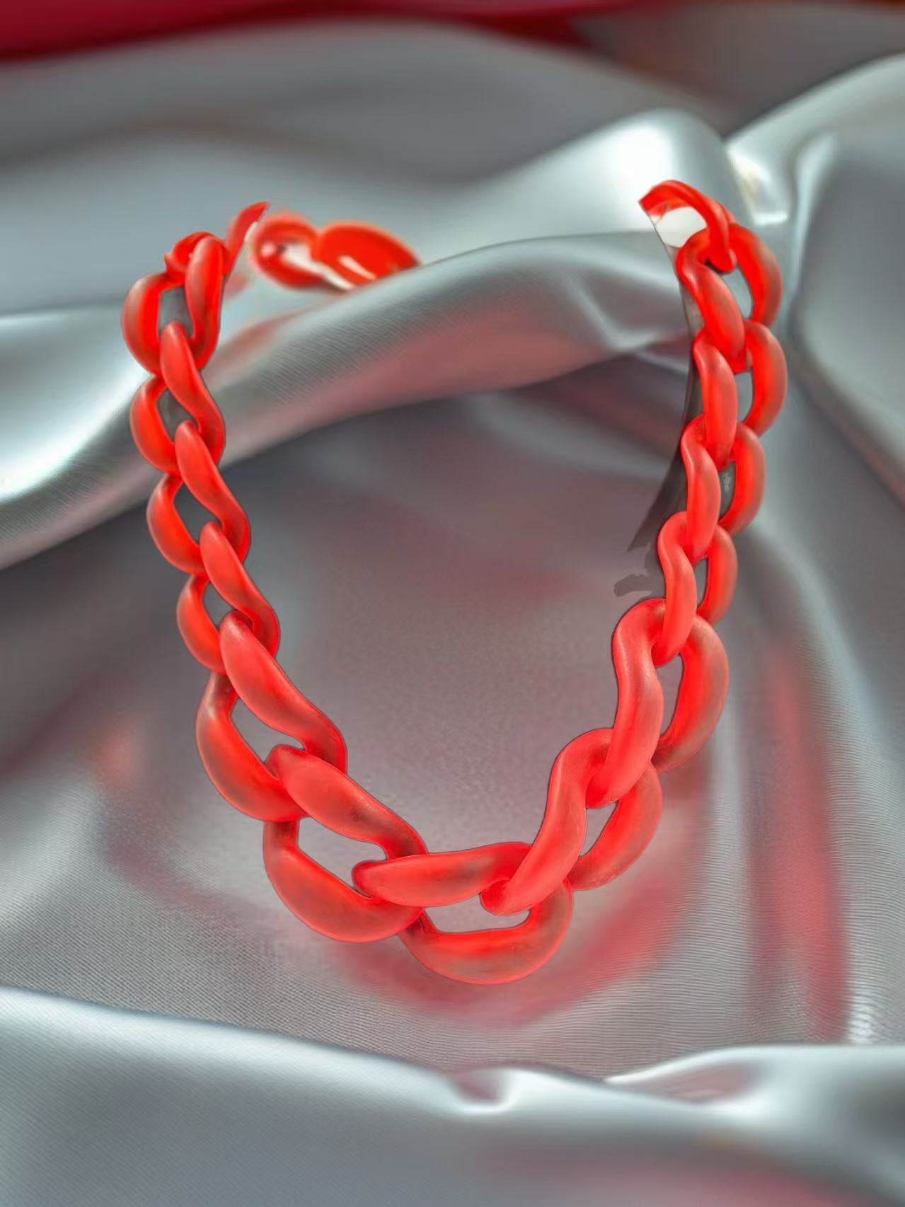 Bold Matte Chunky Chain Necklaces – Multicolor Collection - MODA ACCESSORIES