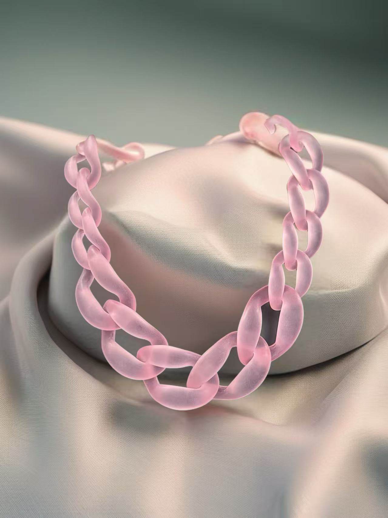 Bold Matte Chunky Chain Necklaces – Multicolor Collection - MODA ACCESSORIES