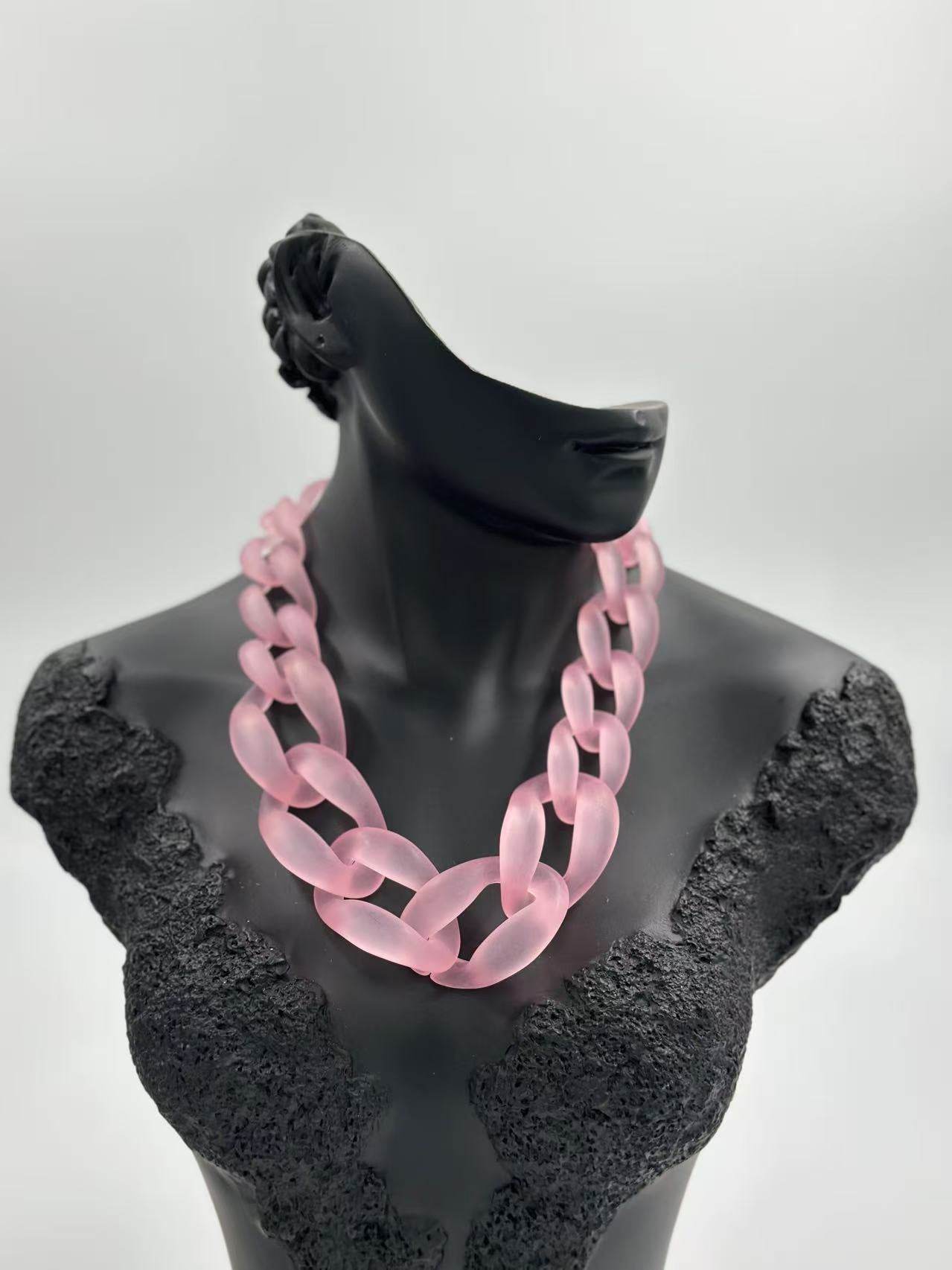 Bold Matte Chunky Chain Necklaces – Multicolor Collection - MODA ACCESSORIES
