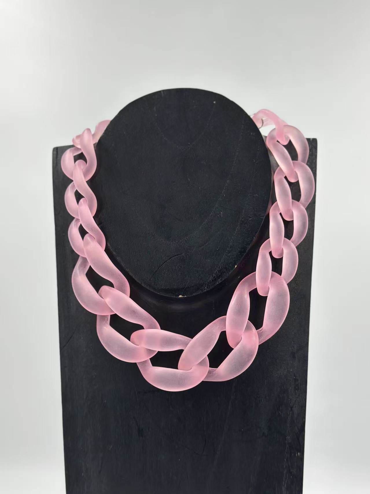 Bold Matte Chunky Chain Necklaces – Multicolor Collection - MODA ACCESSORIES