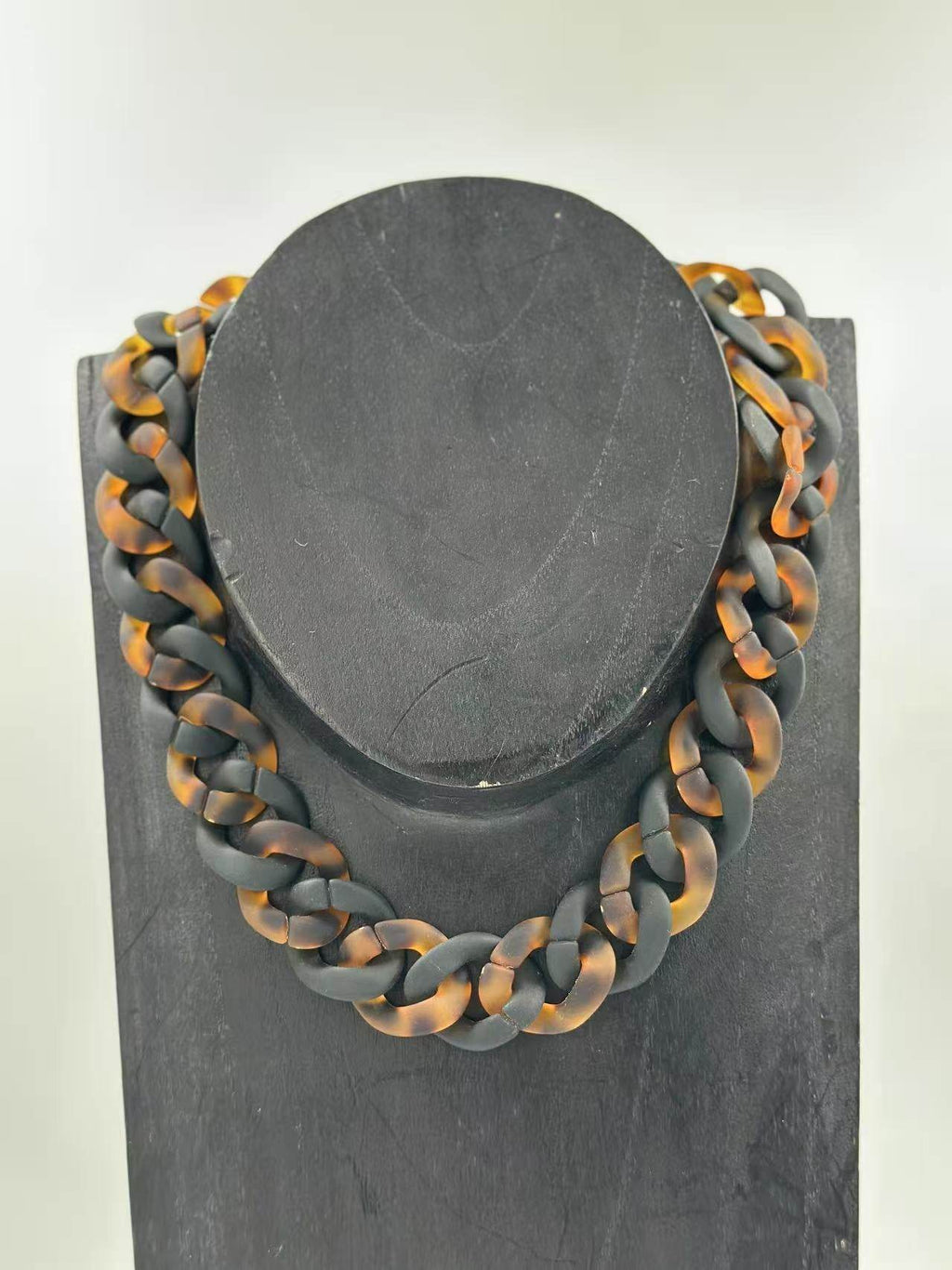 Matte Black & Brown Colour Chain Necklace - MODA ACCESSORIES