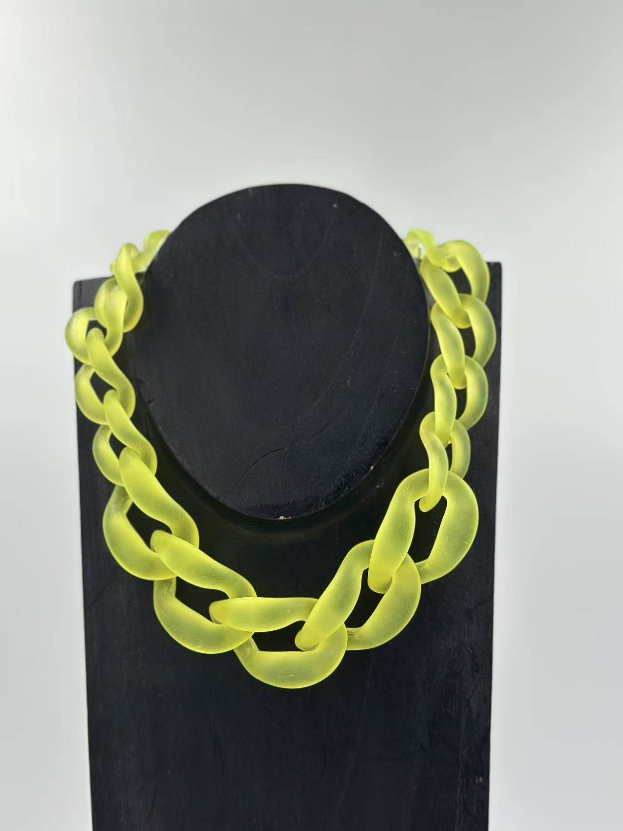 Bold Matte Chunky Chain Necklaces – Multicolor Collection - MODA ACCESSORIES