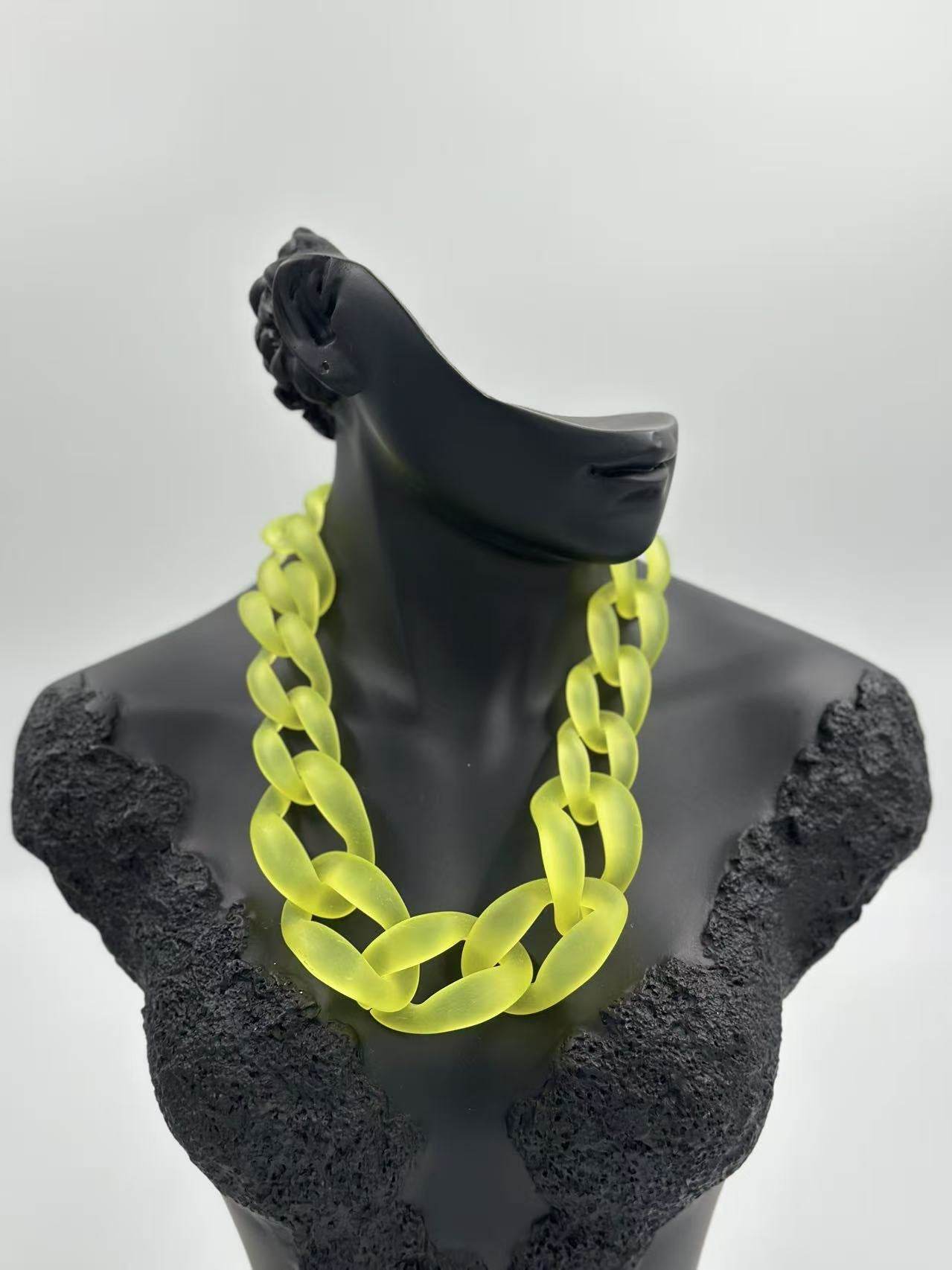 Bold Matte Chunky Chain Necklaces – Multicolor Collection - MODA ACCESSORIES