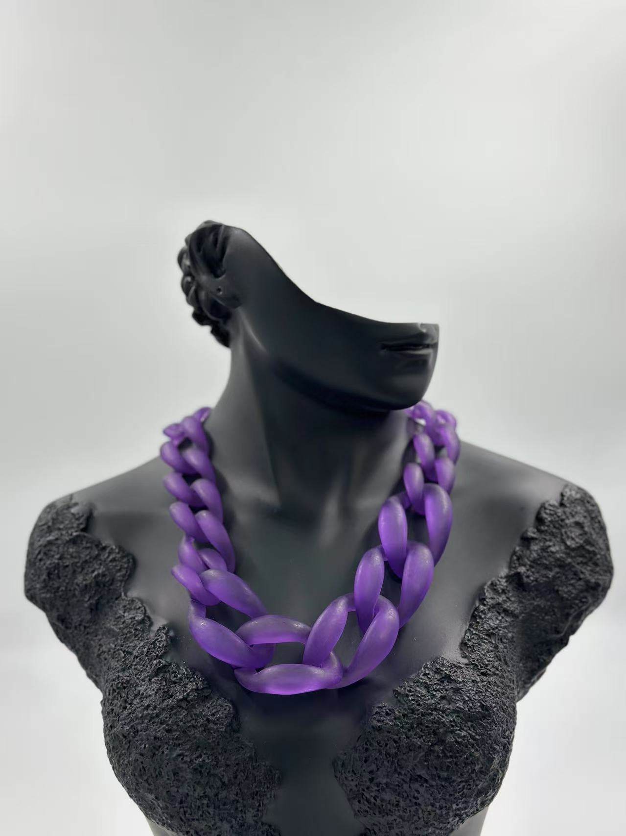 Bold Matte Chunky Chain Necklaces – Multicolor Collection - MODA ACCESSORIES