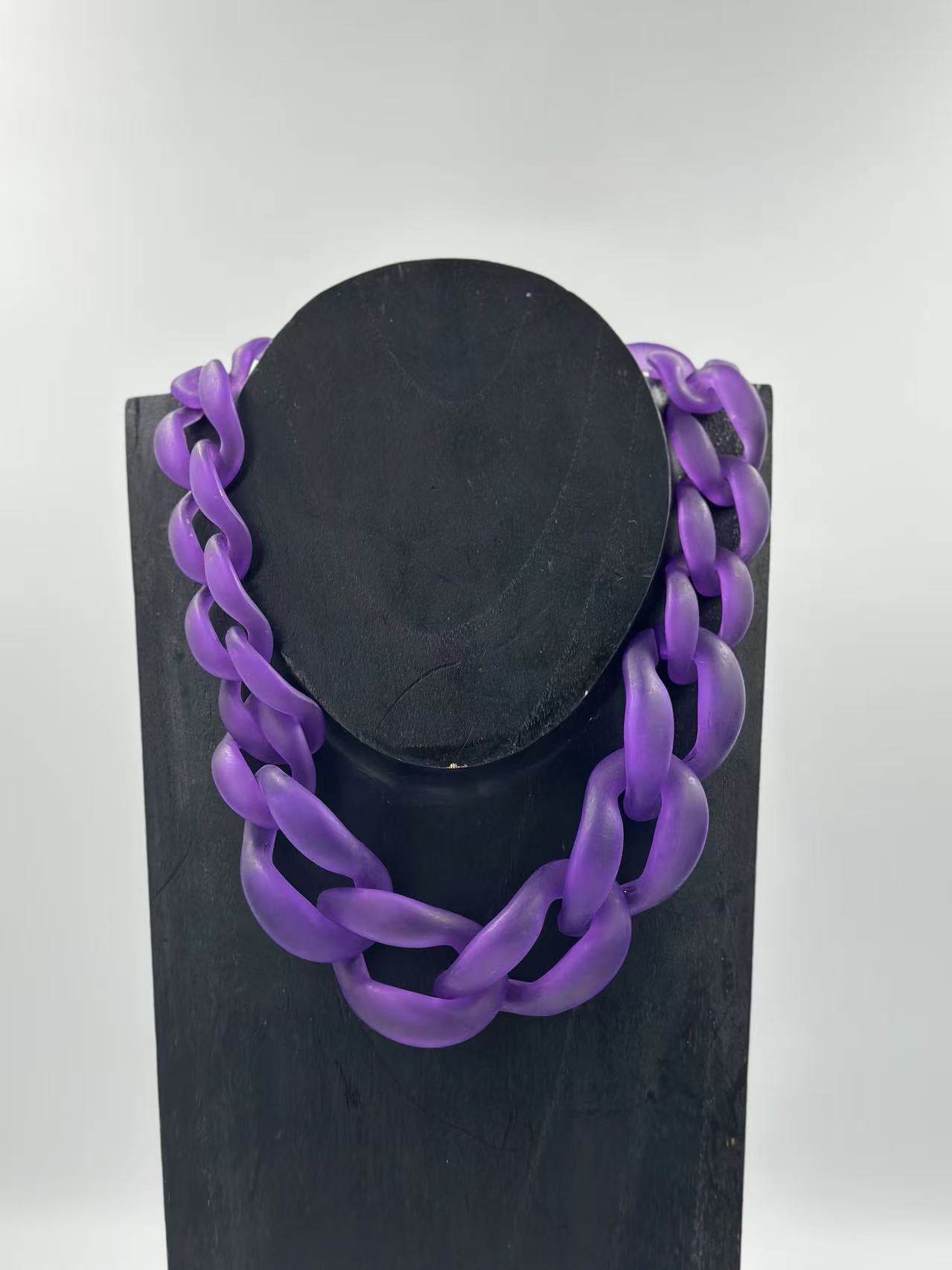 Bold Matte Chunky Chain Necklaces – Multicolor Collection - MODA ACCESSORIES