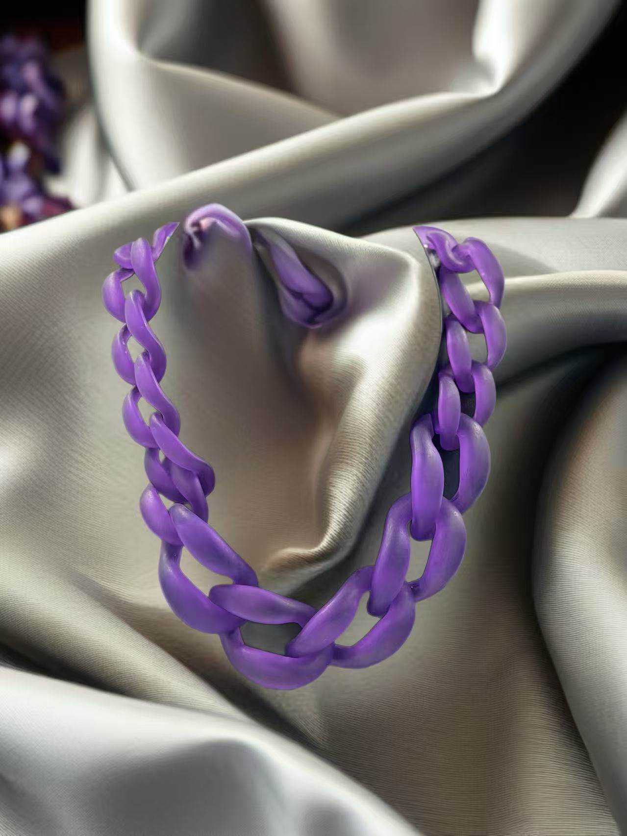 Bold Matte Chunky Chain Necklaces – Multicolor Collection - MODA ACCESSORIES