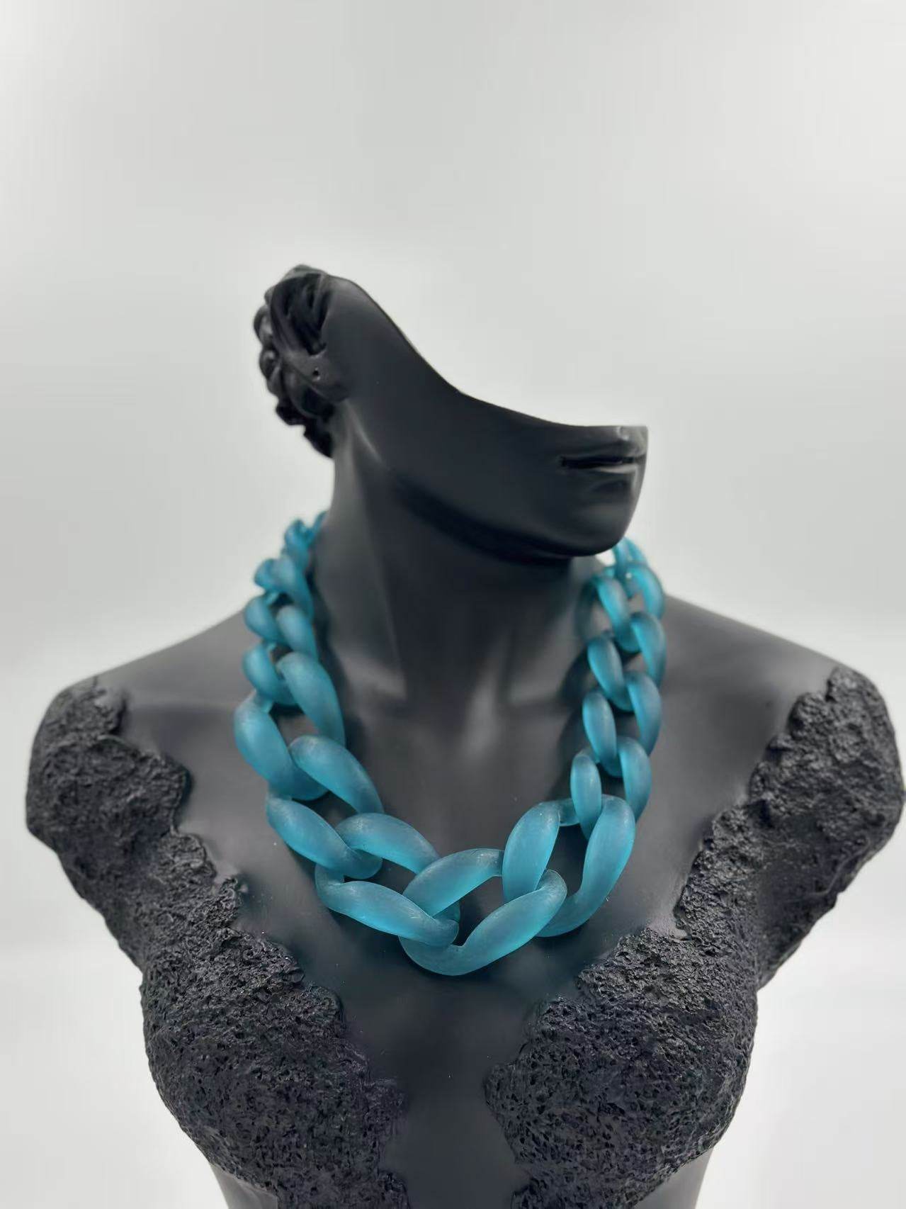 Bold Matte Chunky Chain Necklaces – Multicolor Collection - MODA ACCESSORIES