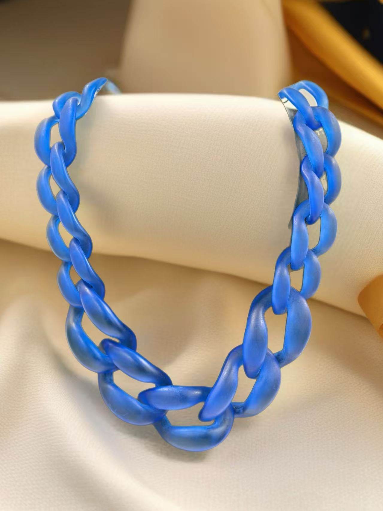 Bold Matte Chunky Chain Necklaces – Multicolor Collection - MODA ACCESSORIES