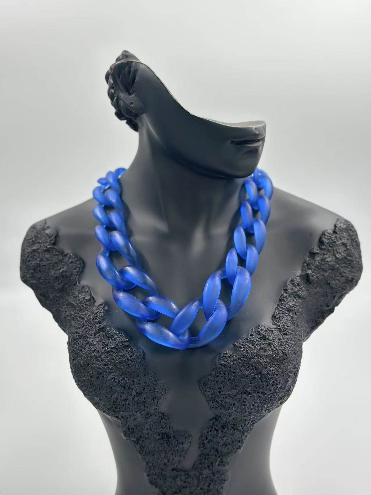 Bold Matte Chunky Chain Necklaces – Multicolor Collection - MODA ACCESSORIES