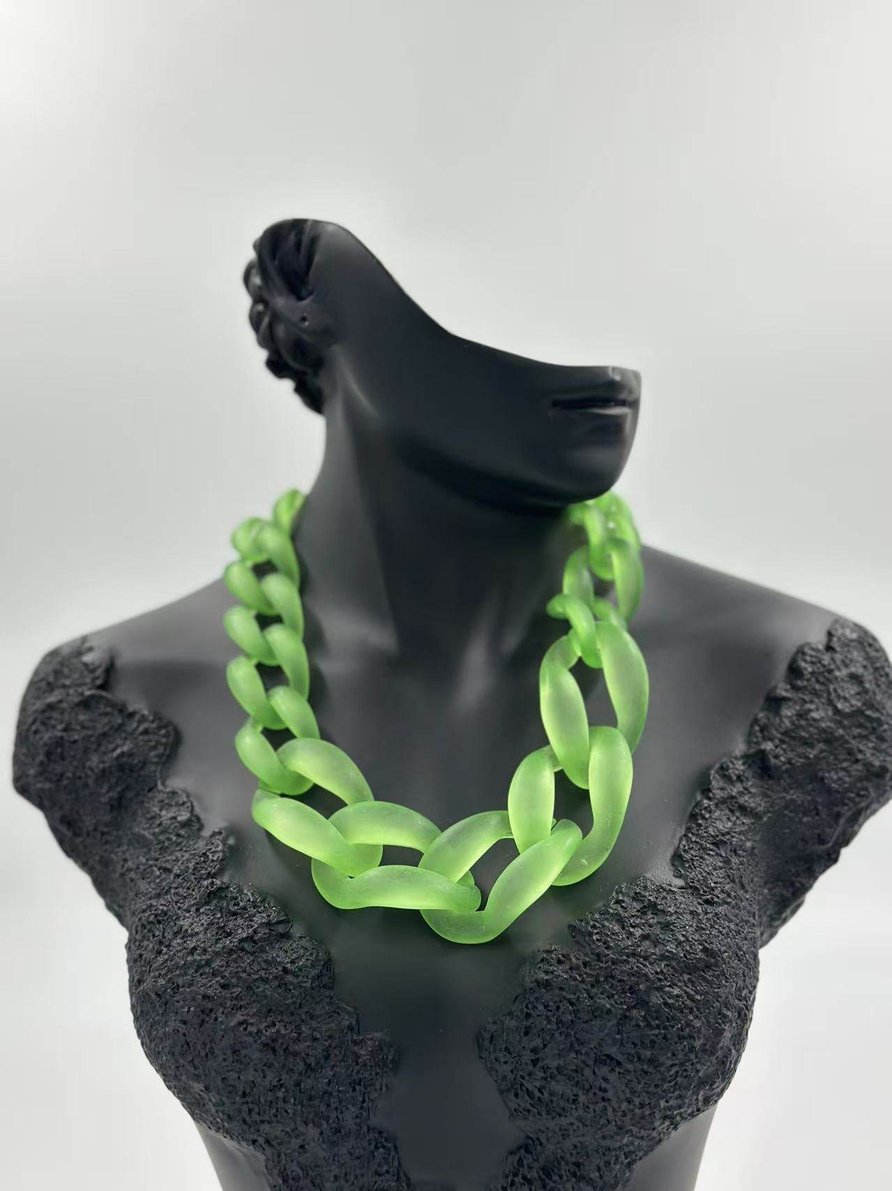 Bold Matte Chunky Chain Necklaces – Multicolor Collection - MODA ACCESSORIES