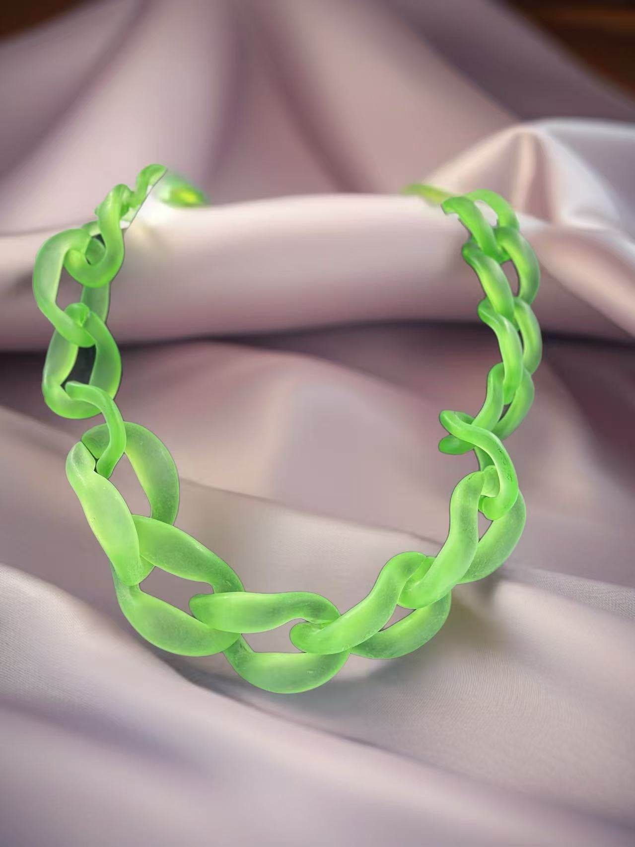 Bold Matte Chunky Chain Necklaces – Multicolor Collection - MODA ACCESSORIES