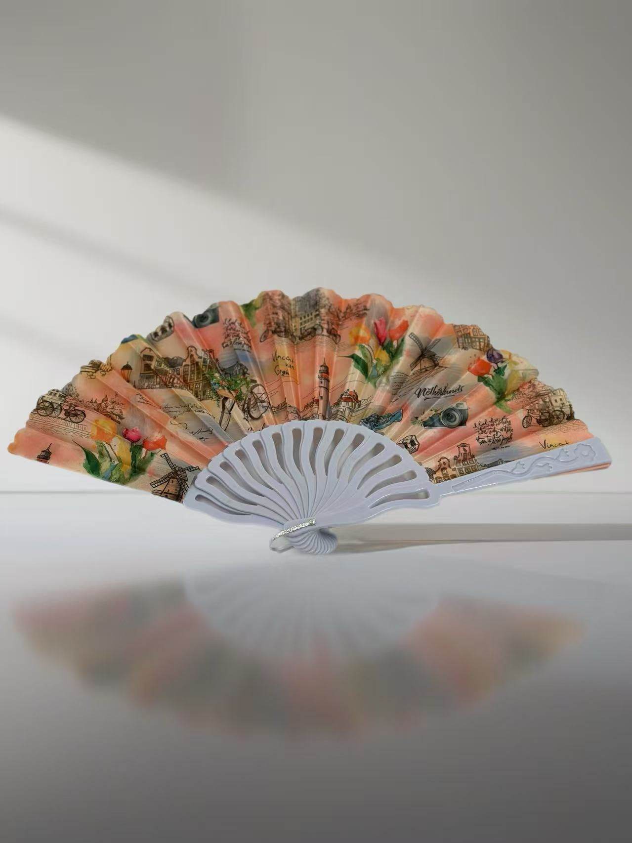 Vintage Parisian-Themed Folding Fans Collection - MODA ACCESSORIES