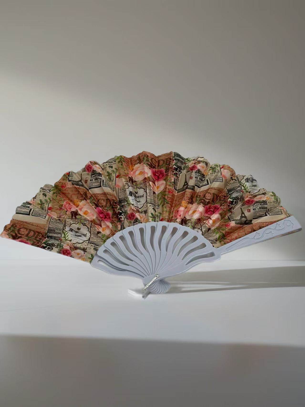 Vintage Parisian-Themed Folding Fans Collection - MODA ACCESSORIES