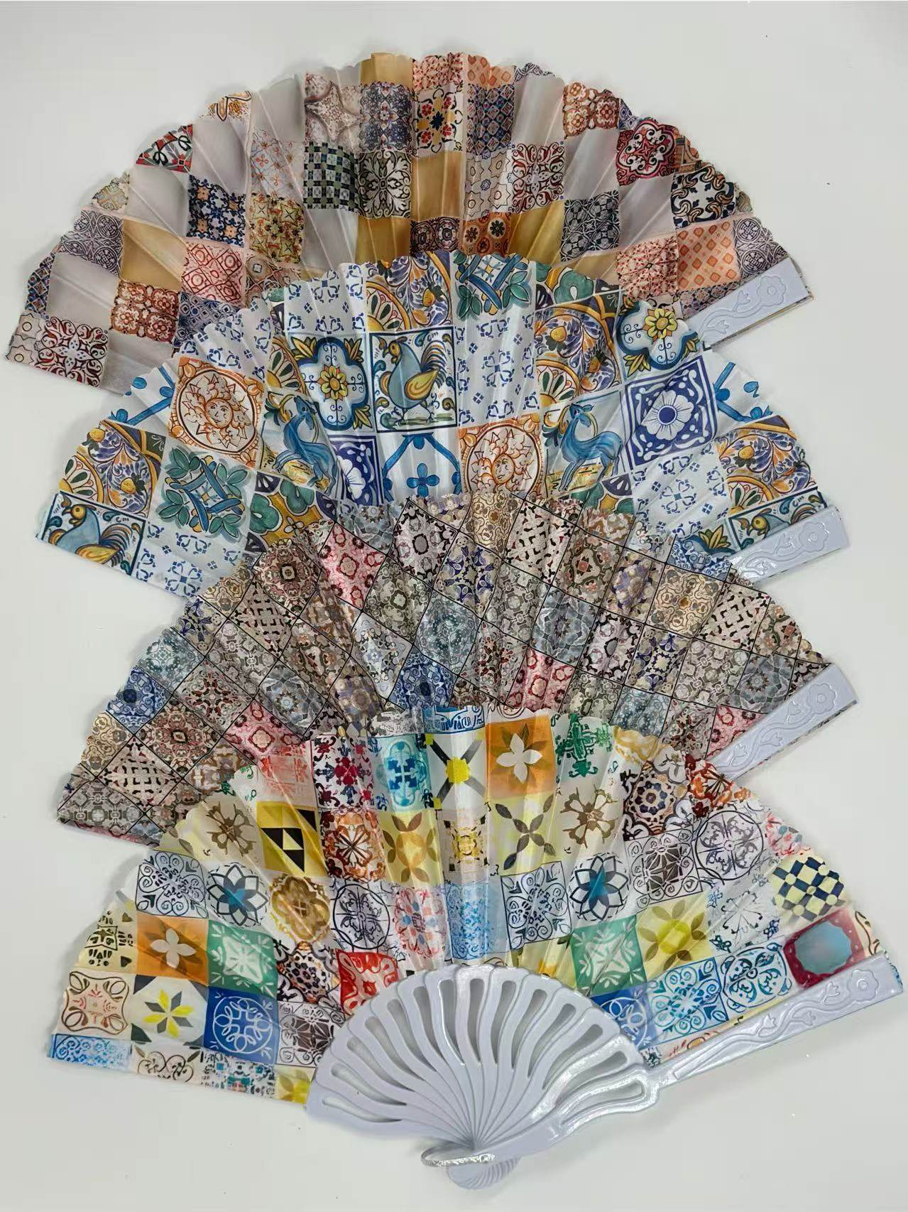 Mediterranean Mosaic Folding Fan Collection - MODA ACCESSORIES