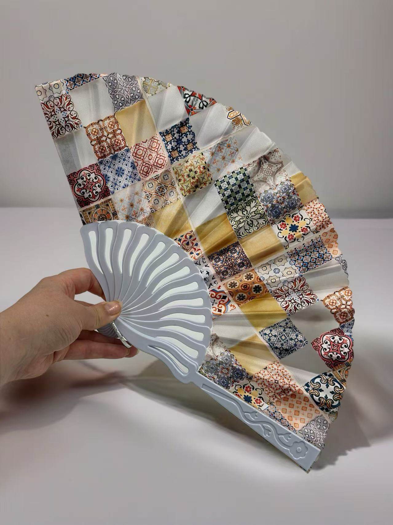Mediterranean Mosaic Folding Fan Collection - MODA ACCESSORIES