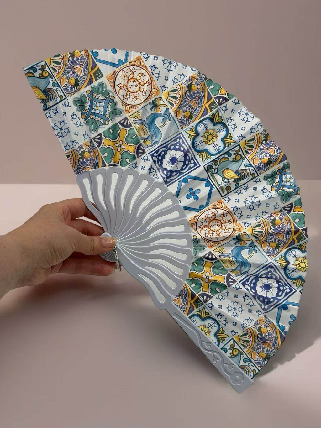 Mediterranean Mosaic Folding Fan Collection - MODA ACCESSORIES