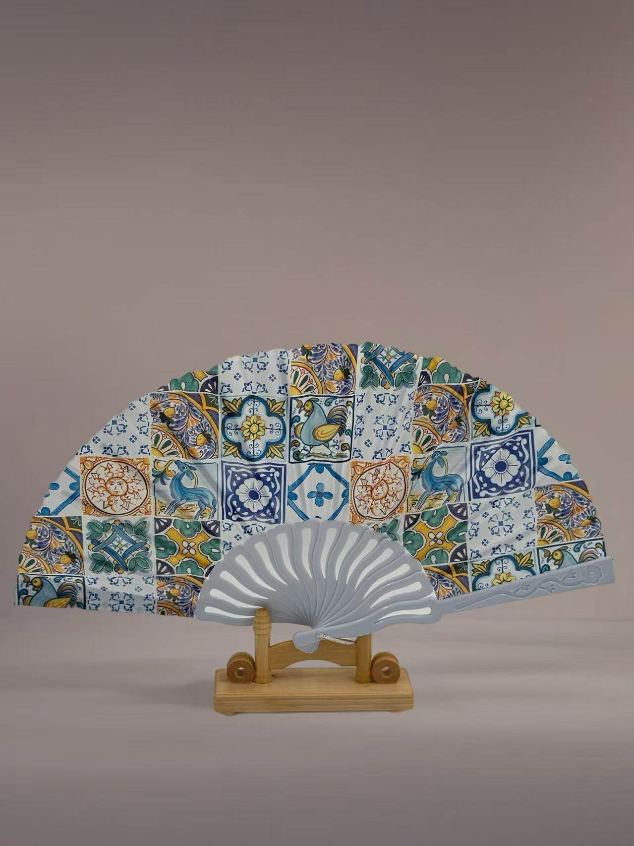 Mediterranean Mosaic Folding Fan Collection - MODA ACCESSORIES