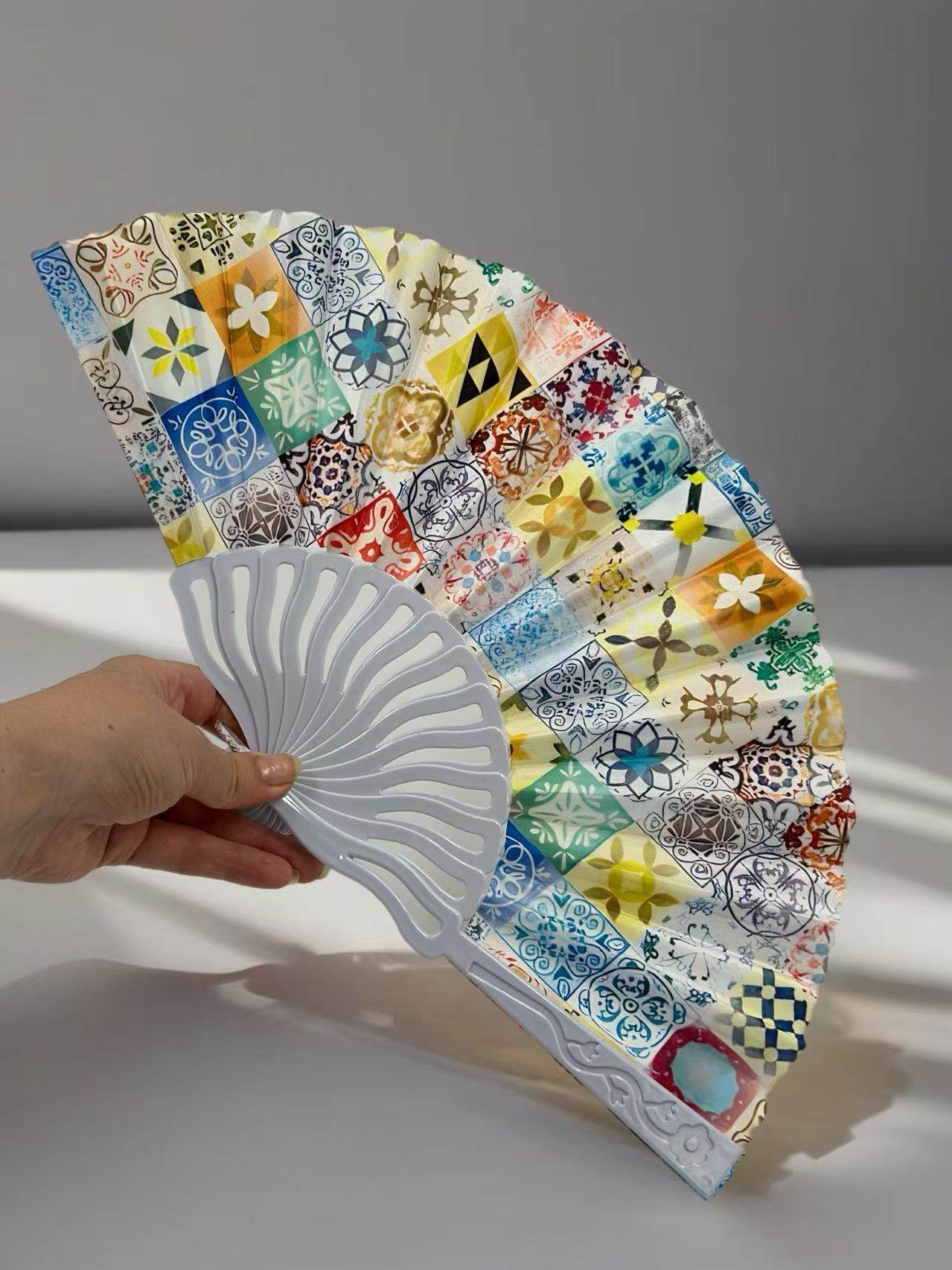 Mediterranean Mosaic Folding Fan Collection - MODA ACCESSORIES