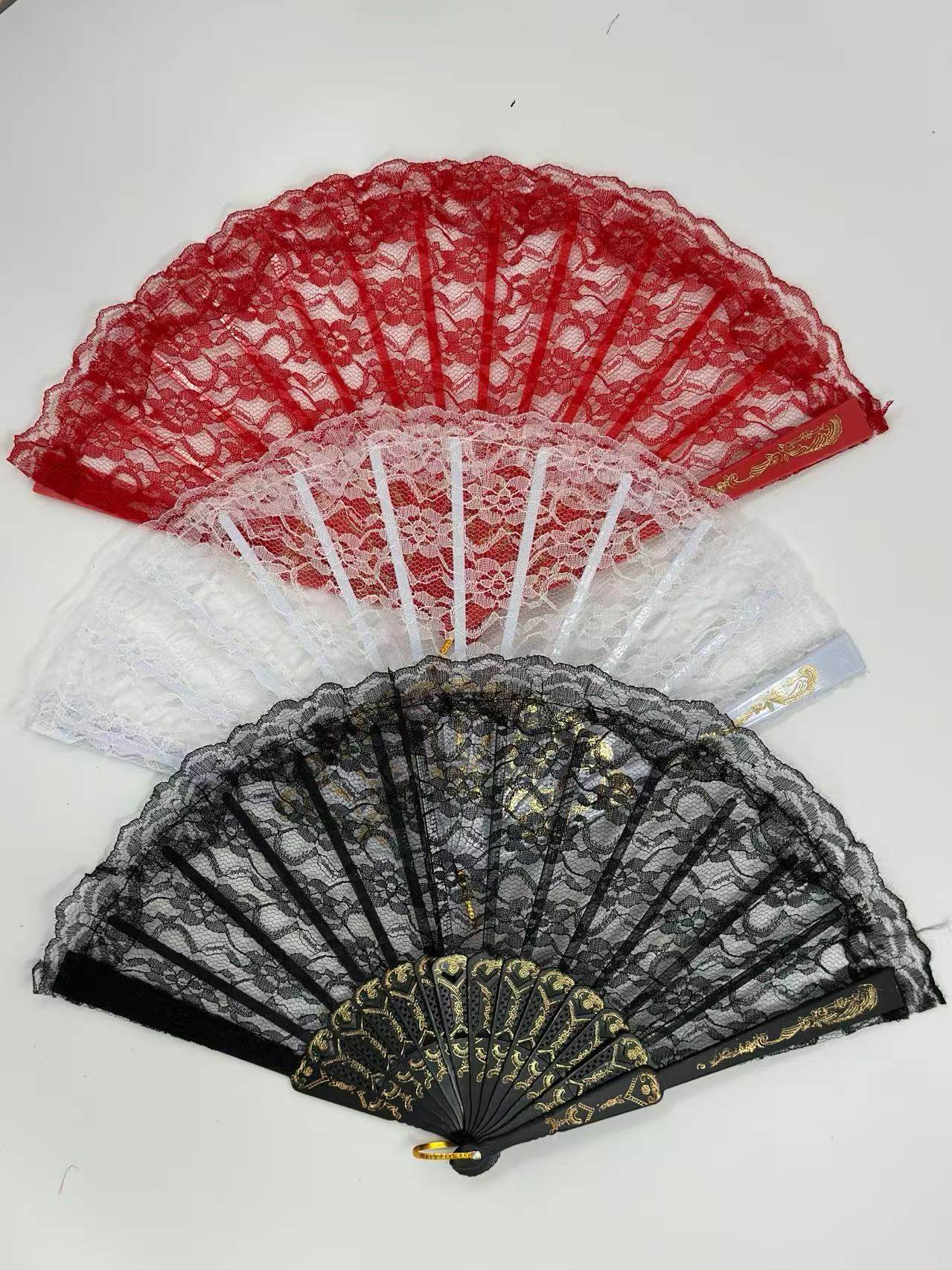 Elegant Lace Folding Fan Collection - MODA ACCESSORIES
