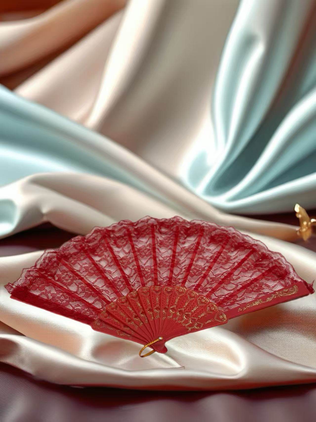 Elegant Lace Folding Fan Collection - MODA ACCESSORIES